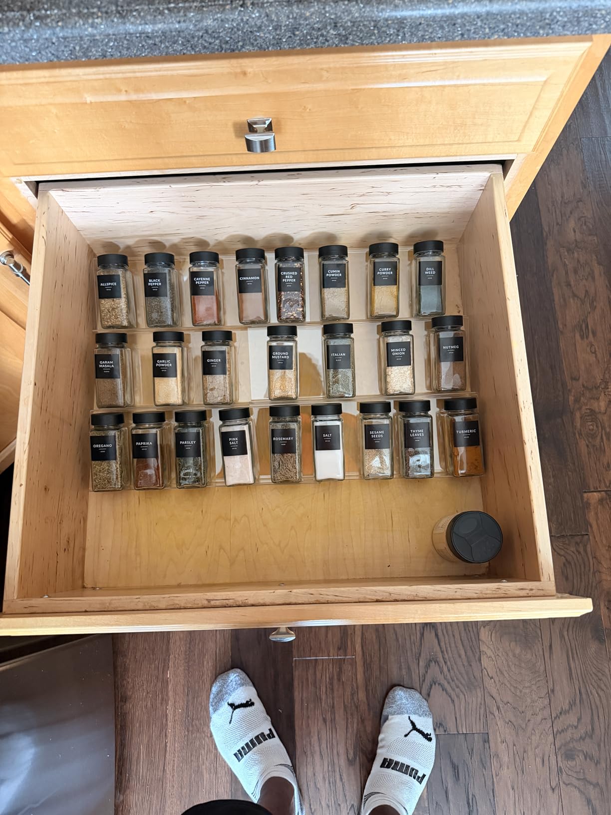 SAVVY & SORTED Glass Spice Jars with Label, 24PK Bamboo Jar Spices Set 4oz, 374 Spice Labels, Pepper Grinder, Empty Herb Seasoning Containers customer photo 2