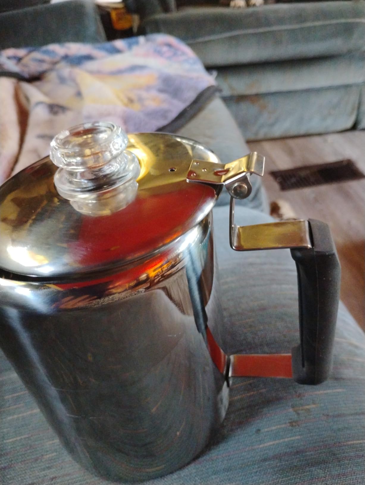 Cididu Camping Coffee Pot Stainless Steel, Coffee Pot Outdoors, Durable Stove Top Brew Coffee Maker on Fire, Ideal for Group Camping, Hiking, Backpacking, RV and Travel, 9 Cups customer photo 1