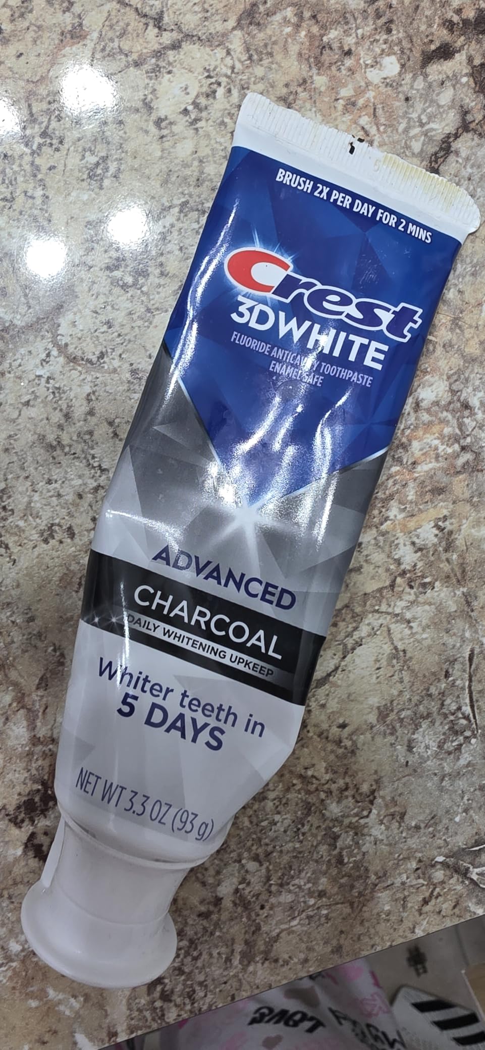 Crest 3D White Advanced Charcoal Teeth Whitening Toothpaste, 3.3 Ounce (Pack of 3) customer photo 2