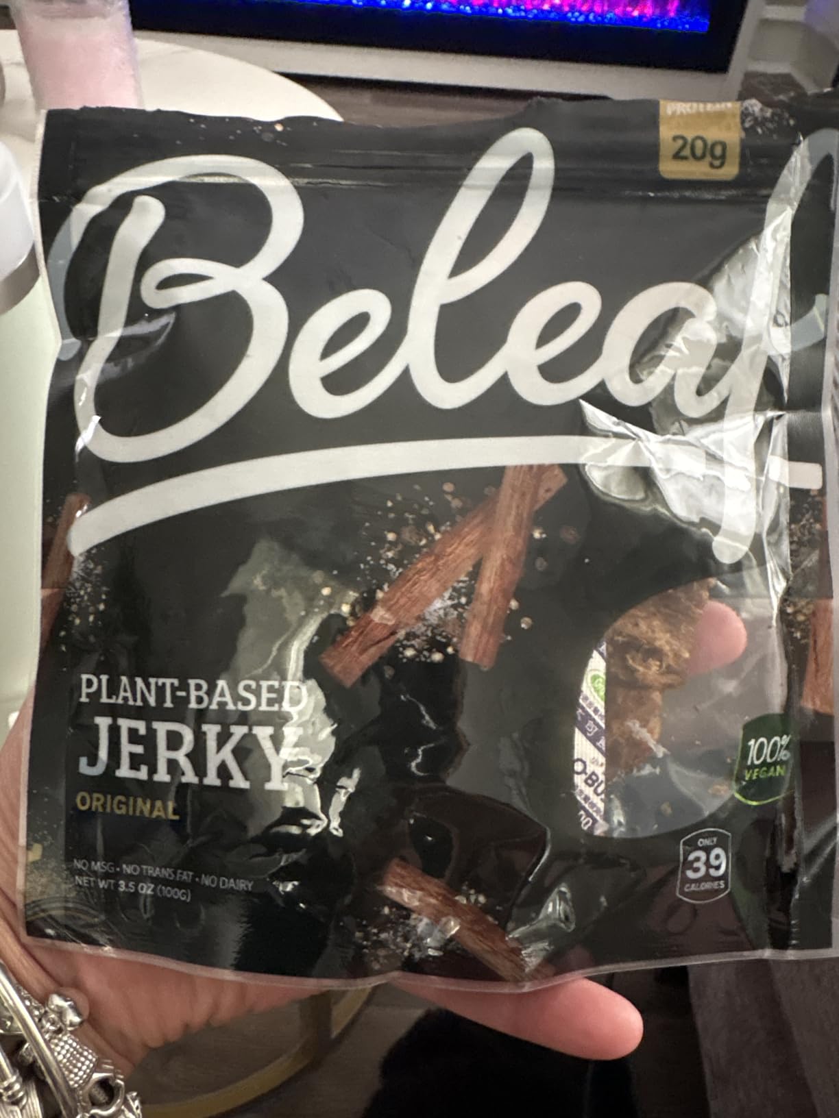 Beleaf Original Plant-Based Jerky: High-Protein Snack - Healthy and Flavorful Vegan Jerky for On-The-Go Energy - Tasty Meatless, Vegetarian Meat Alternative (1 Pack) customer photo 1