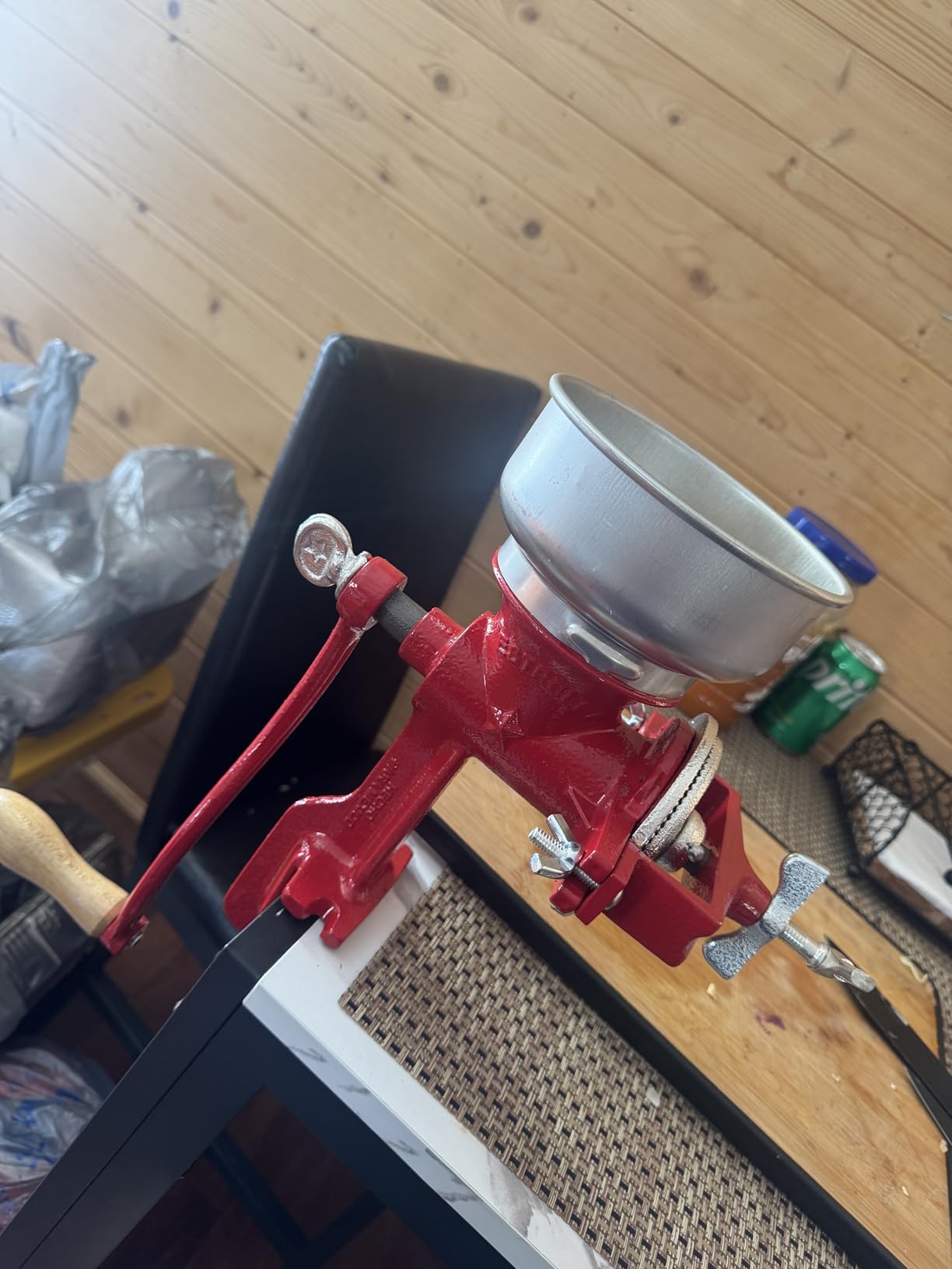 Estrella Cast Iron Manual Corn Grinder, Hand Grain Mill, Molino de Maiz Manual, Red Molino for Corn, Nixtamal, Masa, Coffee & Spices customer photo 2