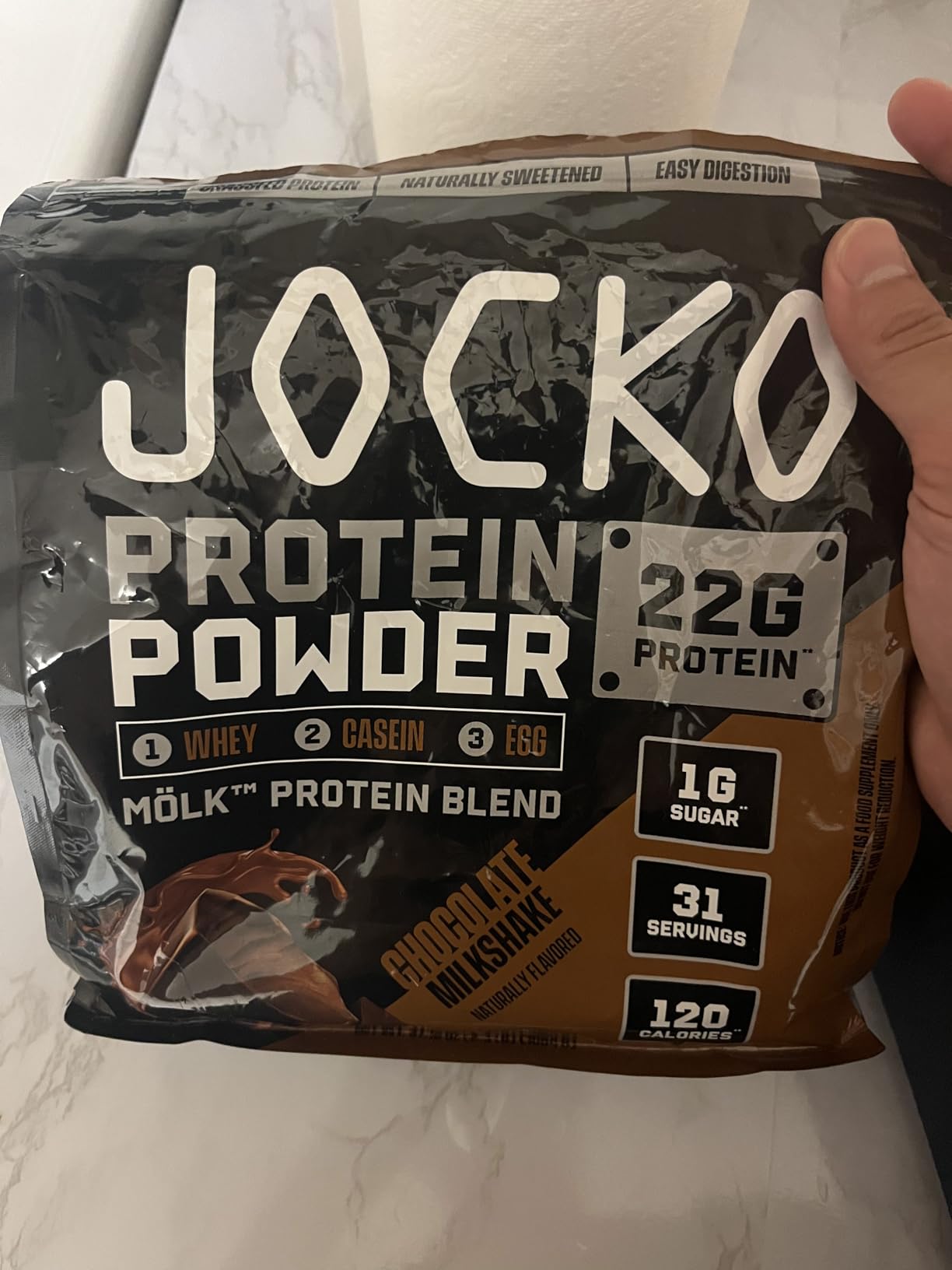 Jocko Fuel Whey Protein Powder, Chocolate Milkshake, 22g Protein, Digestive Enzymes + Probiotic Blend, 26 Servings customer photo 1