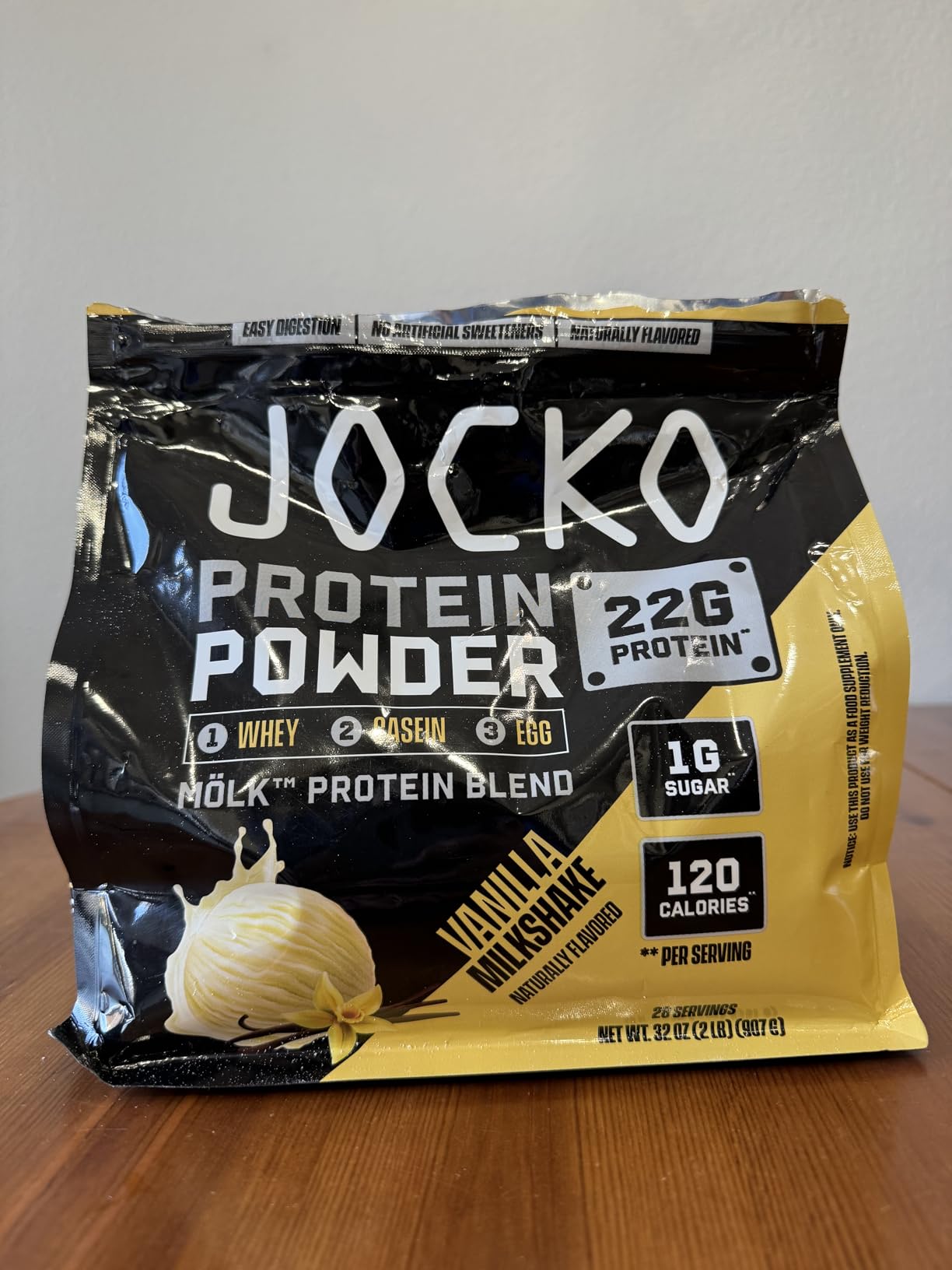 Jocko Fuel Whey Protein Powder, Vanilla Milkshake, 22g Protein, Digestive Enzymes + Probiotic Blend, No Sugar Added, with Essential Amino Acids + Electrolyte Minerals, 28 Servings customer photo 2