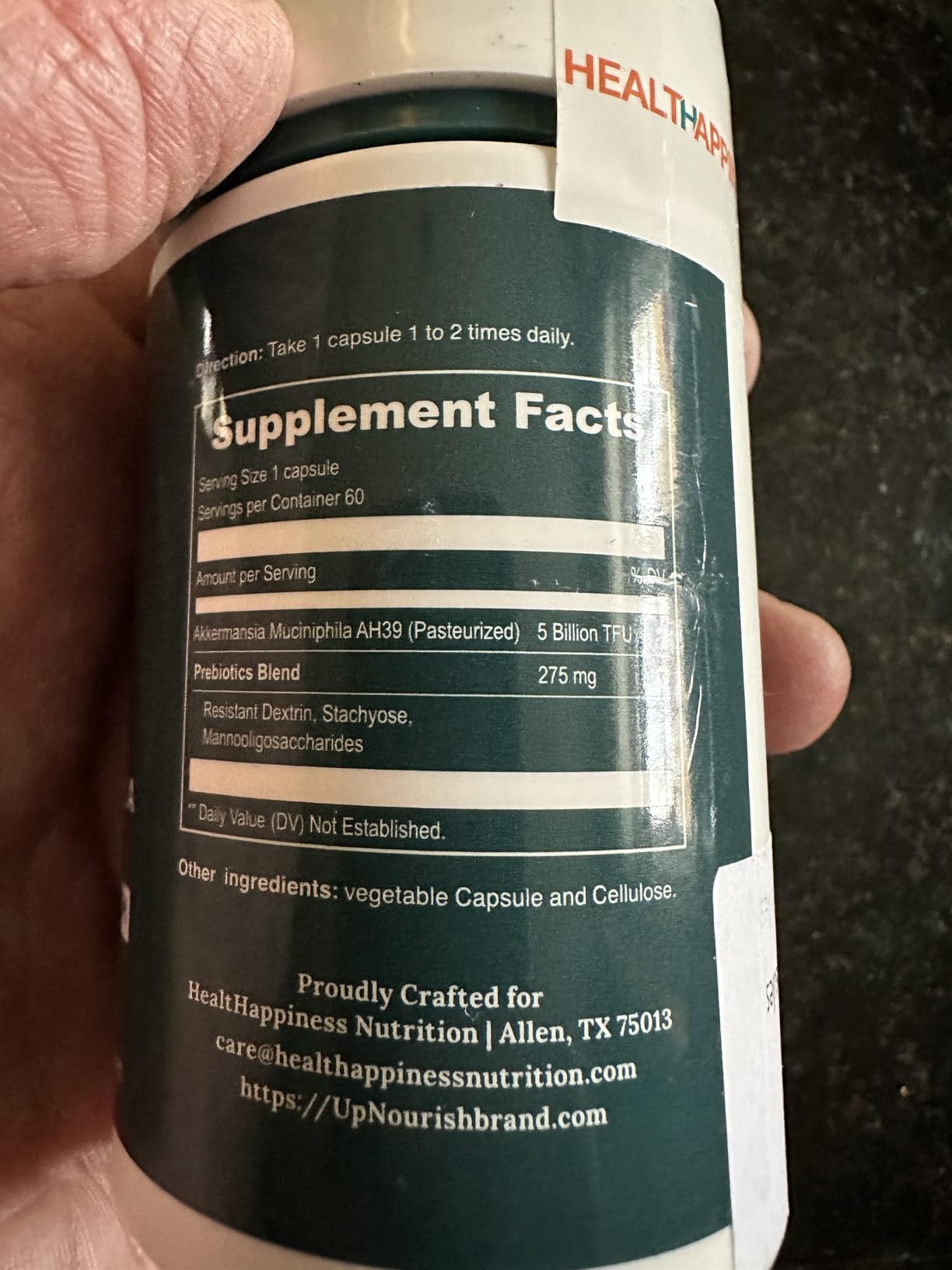 UpNourish Probiotics for GLP-1 Support, 5 Billion TFU Akkermansia Muciniphila for Digestive Health, Leaky Gut, Immunity and Metabolic Health, Prebiotics and Probiotics for Women and Men, 60 Capsules customer photo 2