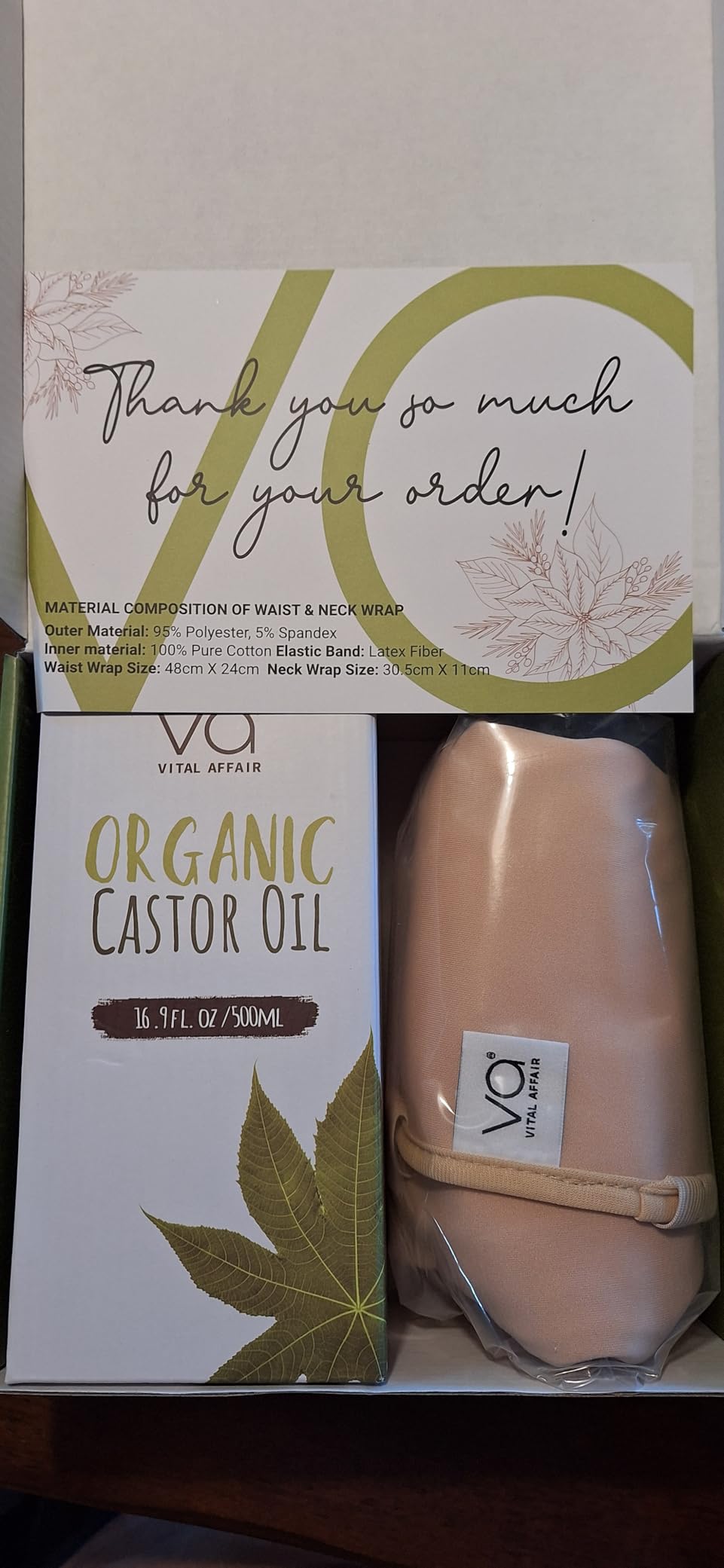 Castor Oil Pack Wrap Kit - USDA Organic, 16 oz Cold-Pressed Hexane-Free Castor Oil in Glass Bottle | Adjustable Cotton Flannel Waist & Neck Wraps | Made in USA | Liver, Abdominal & Detox Therapy customer photo 2