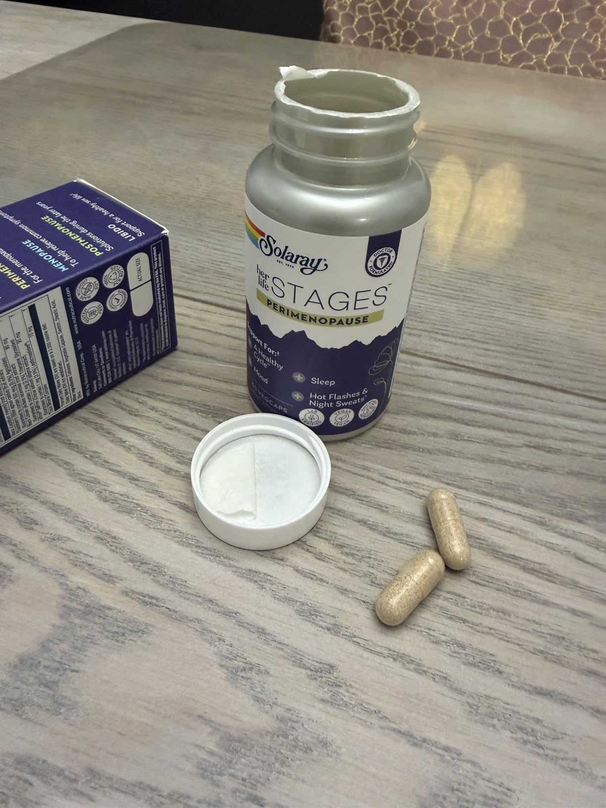 SOLARAY Perimenopause her Life Stages - Perimenopause Supplements Women - Hot Flashes, Menopause Support - Saffron and Chasteberry - Made Without Hormones - 60-Day Guarantee - 30 Servings, 60 VegCaps customer photo 1