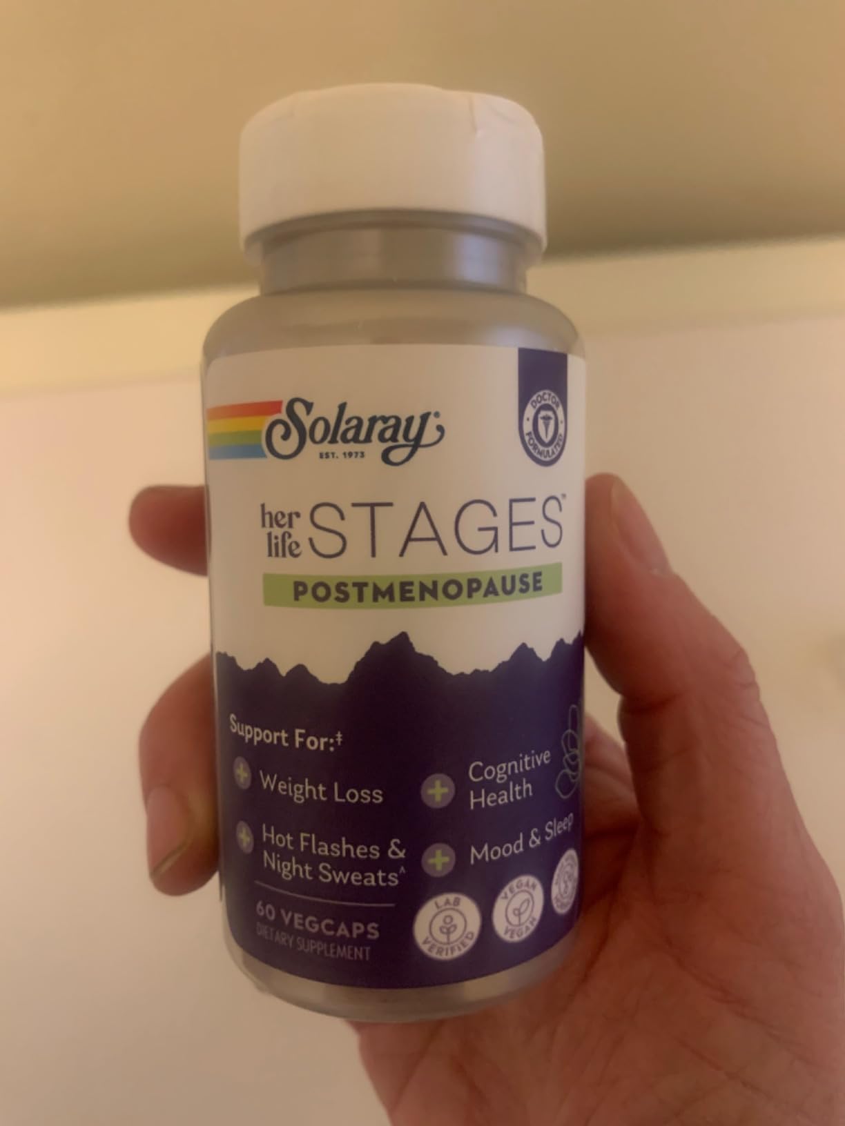 SOLARAY Postmenopause her Life Stages - Post Menopause Supplements for Women with Resveratrol - Vegan, Made Without Hormones, 60-Day Guarantee, Lab Verified - 30 Servings, 60 VegCaps customer photo 2