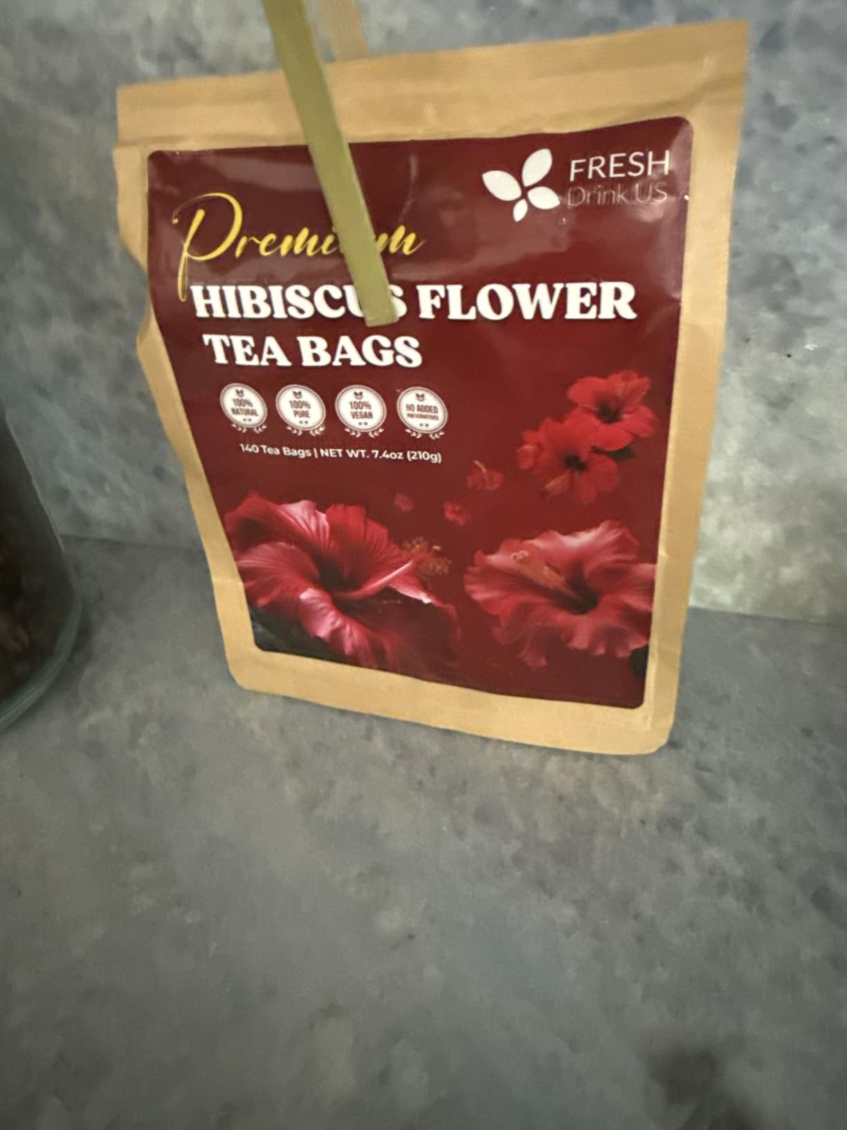 FRESHDRINKUS 140 Hibiscus Flowers Tea Bags, 100% Natural, Pure from Hibiscus Flowers. Loose Flower Hibiscus Herbal Tea. Hibiscus Flower Tea. No Sugar, No Caffeine, No Gluten, Vegan. customer photo 2