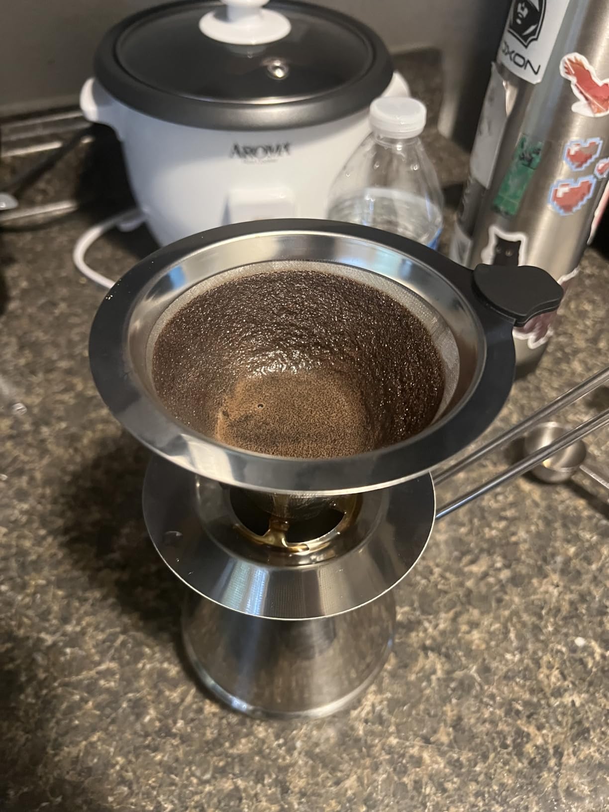 NKOVE Pour Over Coffee Dripper Stainless Steel Reusable Filter Paperless Cone Coffee Maker Dripper for 1-2 Cup customer photo 1