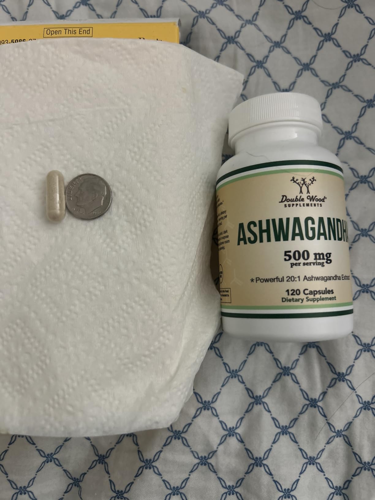 Ashwagandha Capsules, 120 Count (500mg Extract 20:1 Potency) Adaptogen Stress Relief by Double Wood customer photo 1