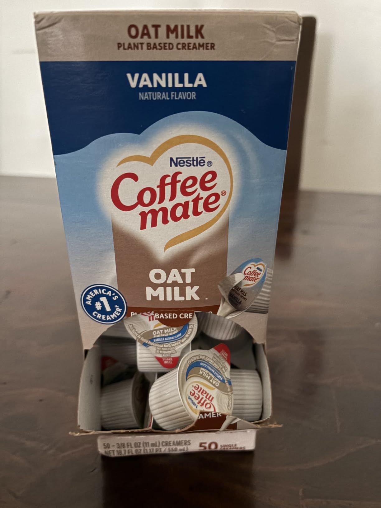 Nestle Coffee mate Plant Based Liquid Coffee Creamer Singles, Vanilla Flavored Oat Milk, 50 Ct Box customer photo 1