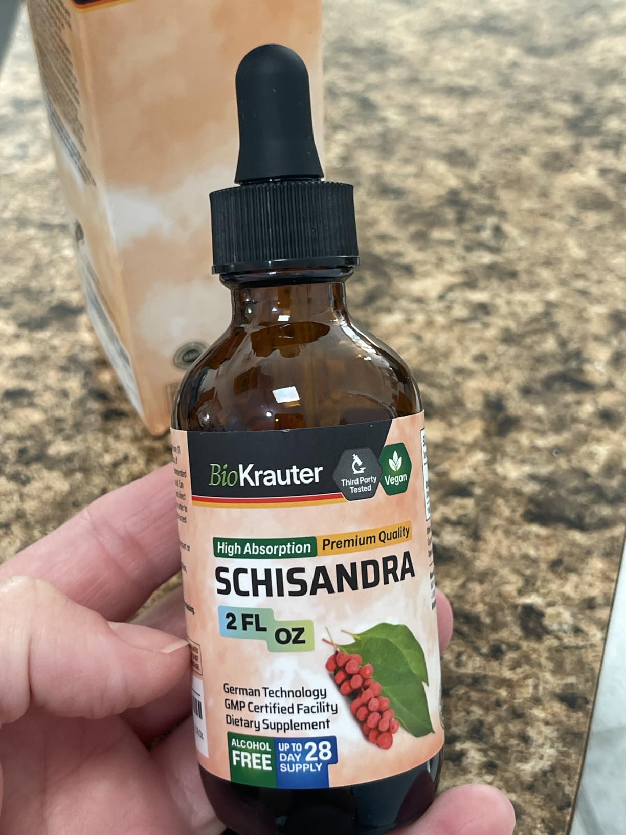 BIO KRAUTER® Schisandra for Calm & Relaxation - Pure Vegan Mood Support Supplement - Liquid Schisandra Berry 4 Fl.Oz - Natural Calm Drops 650 mg per Serving, 56-Day Supply, Alcohol & Sugar Free customer photo 1
