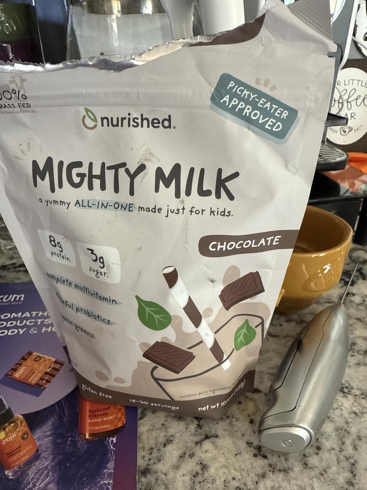 Mighty Chocolate Milk - Kids Daily Protein Powder Boosted with 2 Billion Probiotics and Organic Spinach Leaves - Natural Flavors Colors and Sweeteners - 15-30 Servings customer photo 1