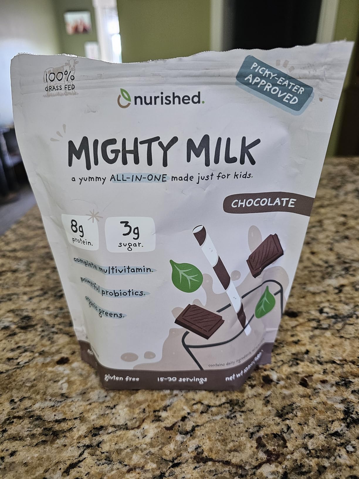Mighty Chocolate Milk - Kids Daily Protein Powder Boosted with 2 Billion Probiotics and Organic Spinach Leaves - Natural Flavors Colors and Sweeteners - 15-30 Servings customer photo 2