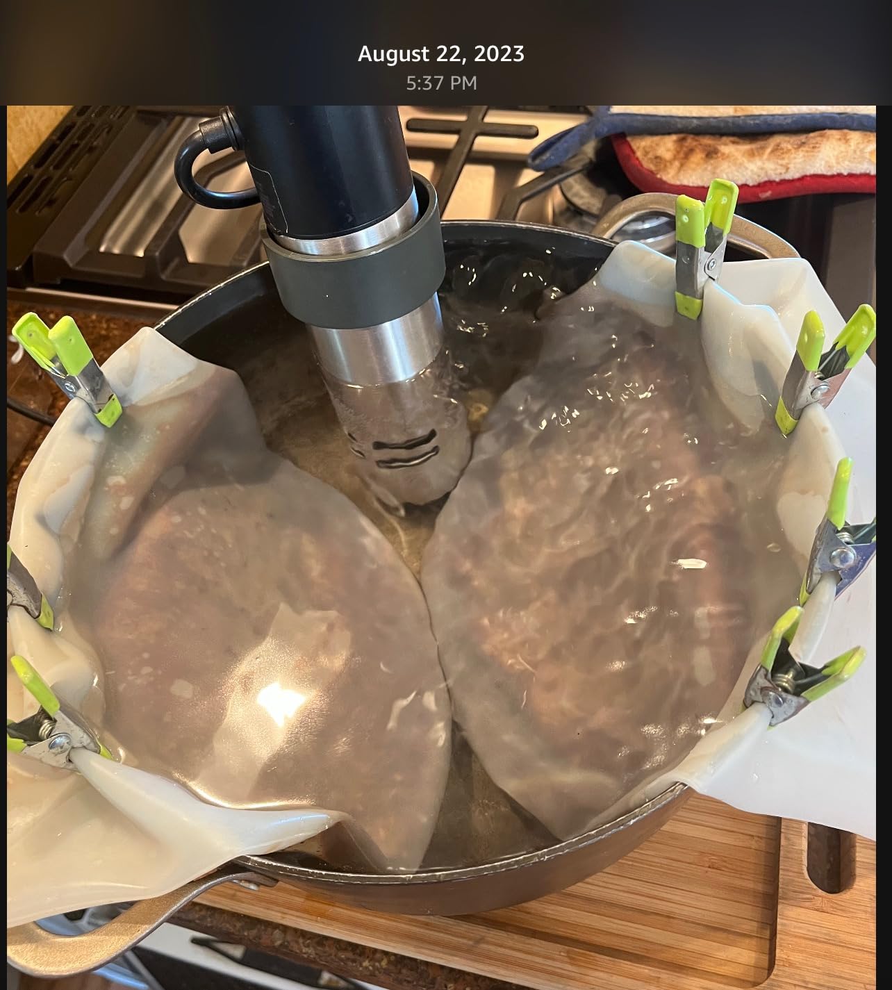 AppleKoreLiving Sous Vide Reusable Silicone Bags | Extra Large & Large BPA Free Set | Thinner and More Flexible than Other Reusable Vacuum Seal Bags customer photo 1