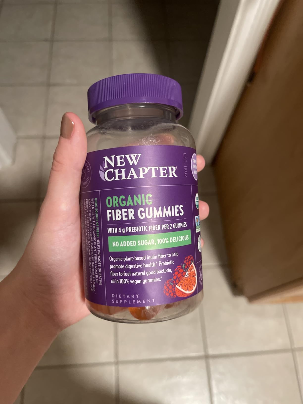 New Chapter Organic Fiber Gummies - Prebiotic Fiber for Digestive & Gut Health Support - No Added Sugar - USDA Organic, Non-GMO & Vegetarian - 60 Gummies customer photo 1