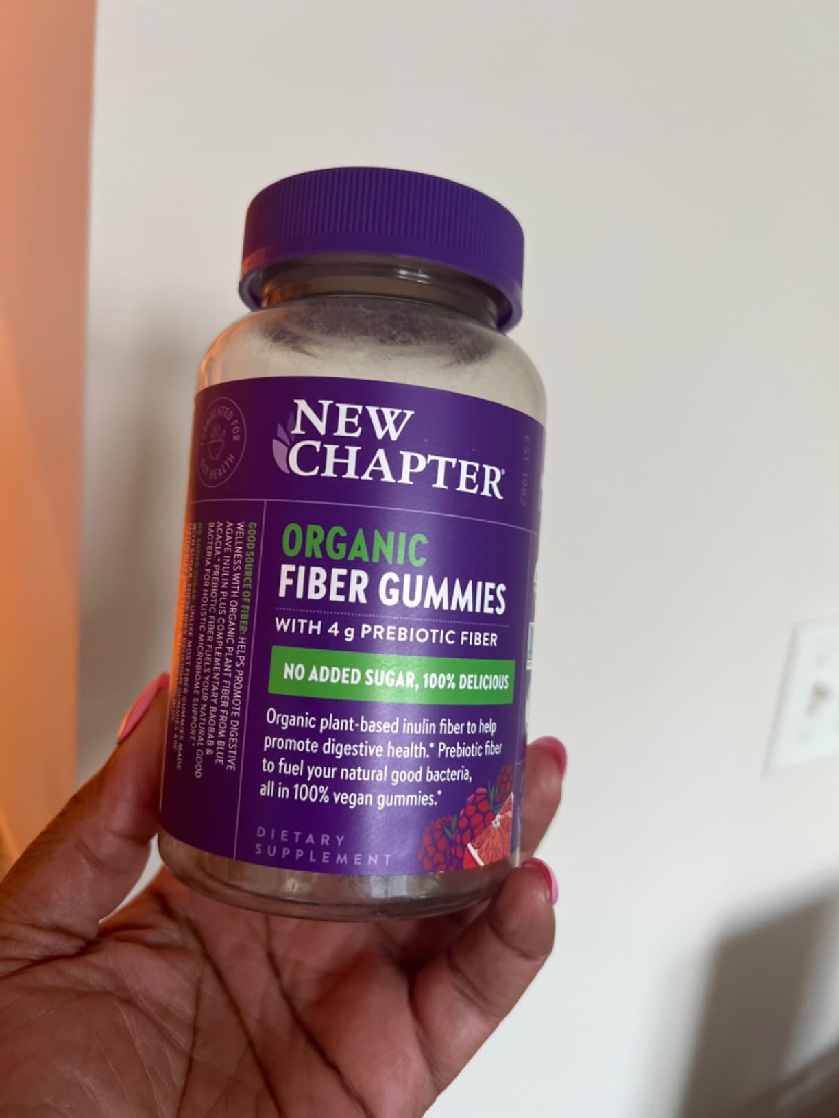 New Chapter Organic Fiber Gummies - Prebiotic Fiber for Digestive & Gut Health Support - No Added Sugar - USDA Organic, Non-GMO & Vegetarian - 60 Gummies customer photo 2