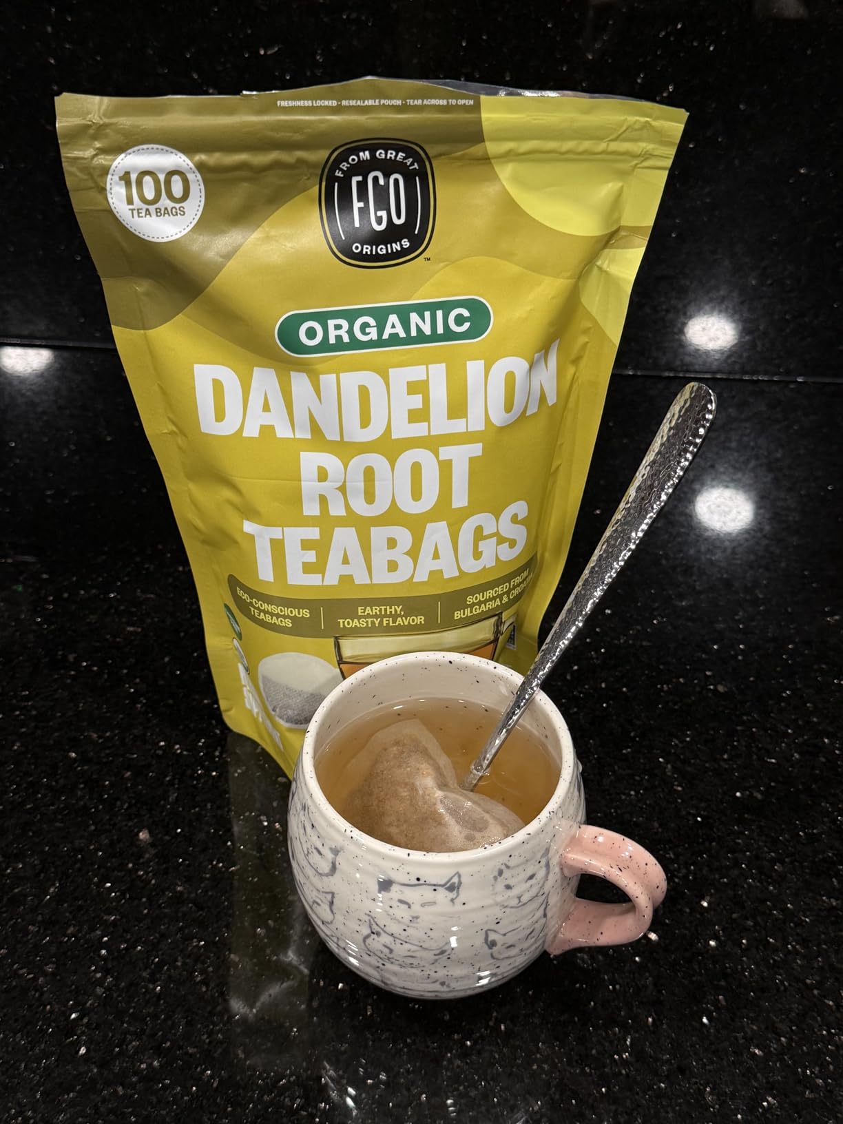 FGO Organic Dandelion Root, Cut and Sifted Loose Tea, 4 Ounce Resealable Bag, Packaging May Vary (Pack of 1) customer photo 1