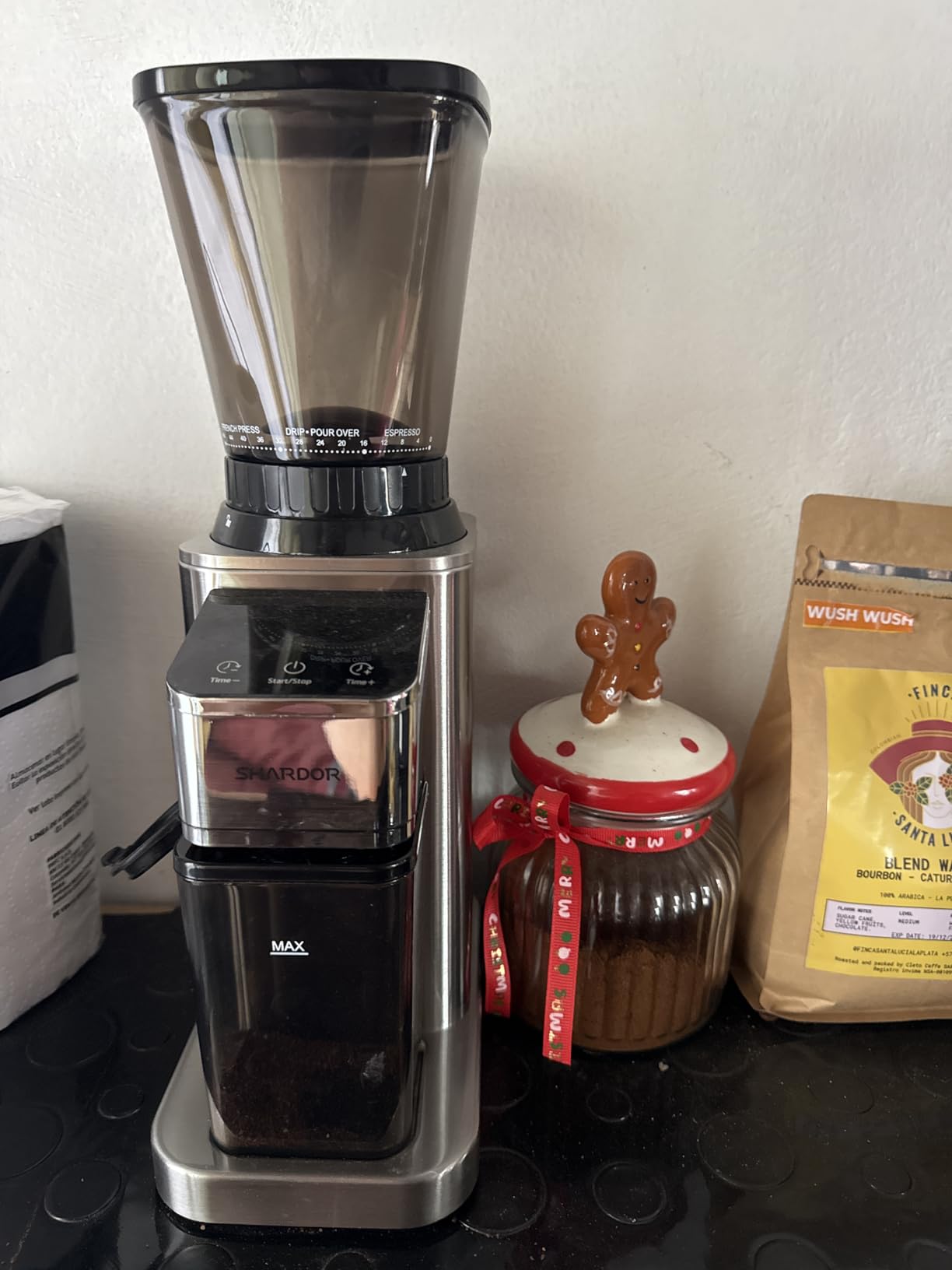 SHARDOR Conical Burr Coffee Bean Grinder, Anti-Static, 48 Settings, Silver | Electric Grinding, Stainless Steel, LCD Touchscreen, Precision Timer, Detachable Parts, Low Speed, 150W Motor, 9.7 oz Hopper customer photo 1