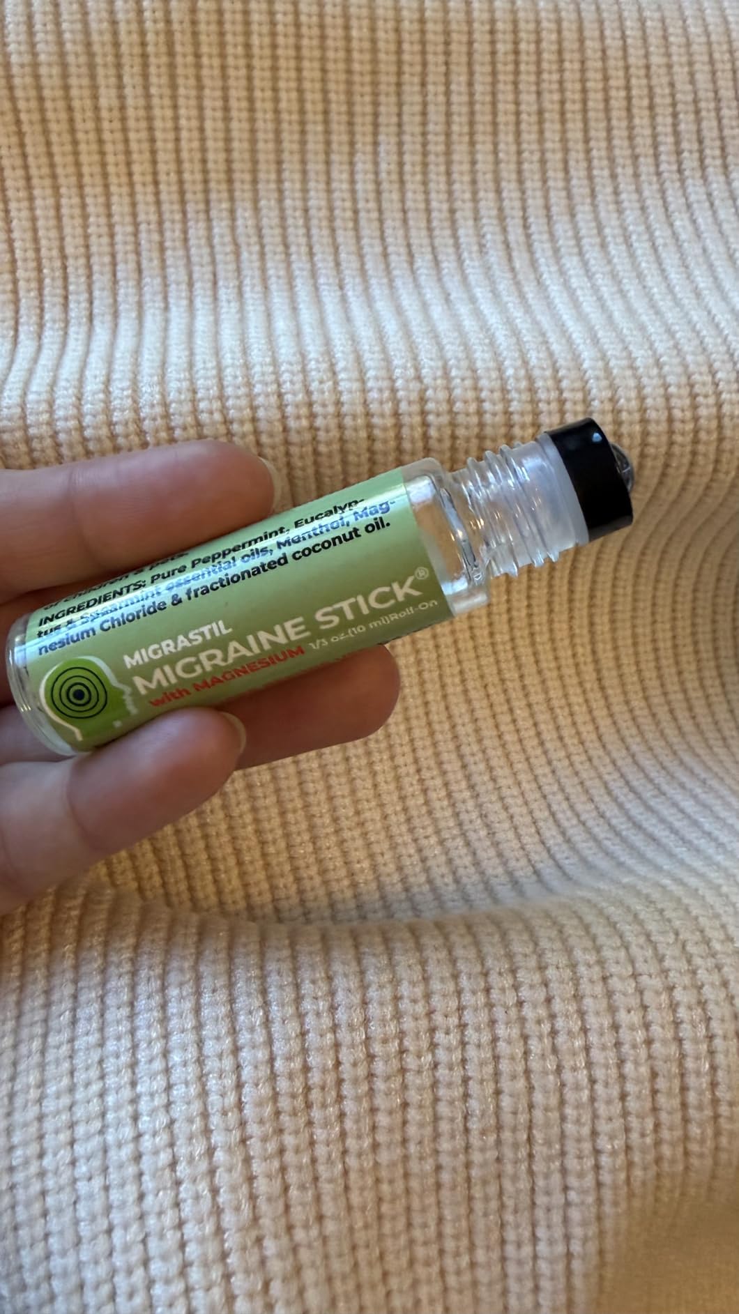 MIGRASTIL Migraine Stick with Magnesium. Cooling Peppermint Eucalyptus Essential Oil Topical Magnesium for Headache Support. Made in The USA 10 ml customer photo 2