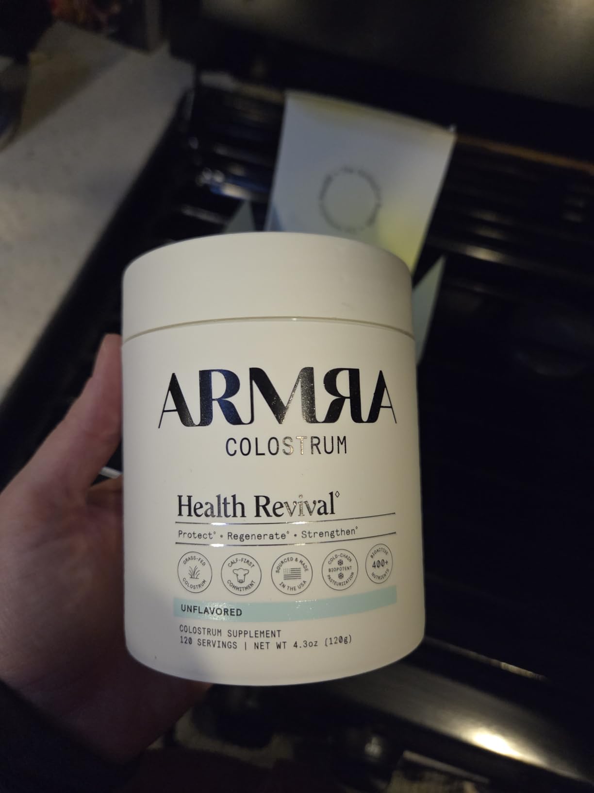 ARMRA Colostrum Powder | Unflavored | Gut Health & Bloating | Skin & Hair | Immunity | Keto, Gluten & Fat-Free | 120 Servings customer photo 2