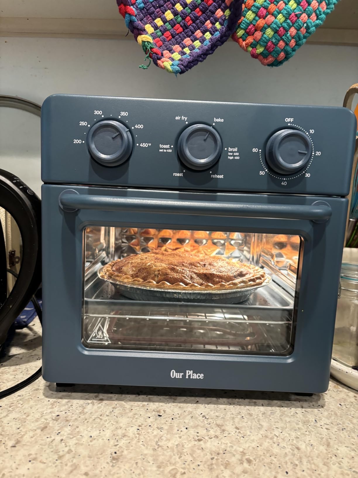 Our Place Wonder Oven | 6-in-1 Stainless Steel Air Fryer Toaster Oven Combo with Basket, Rack, Pan & Tray | Compact 13 QT Countertop Capacity - Toast, Roast, Bake, Reheat, Broil & Steam | Steam customer photo 1