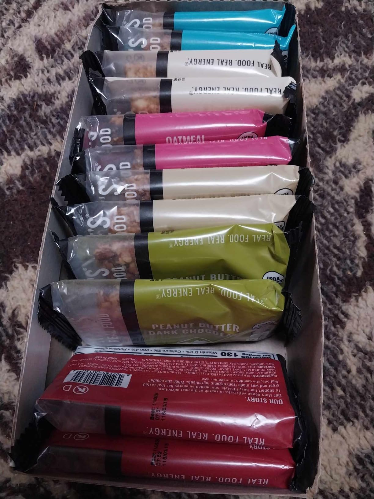 Kate's Real Food Organic Granola Bars - Snack & Share Variety Pack (2.2 oz, Pack of 12) - Organic Energy Bars Made with Gluten Free Oats - Non GMO, Soy Free, Whole Grains, and All Natural customer photo 1