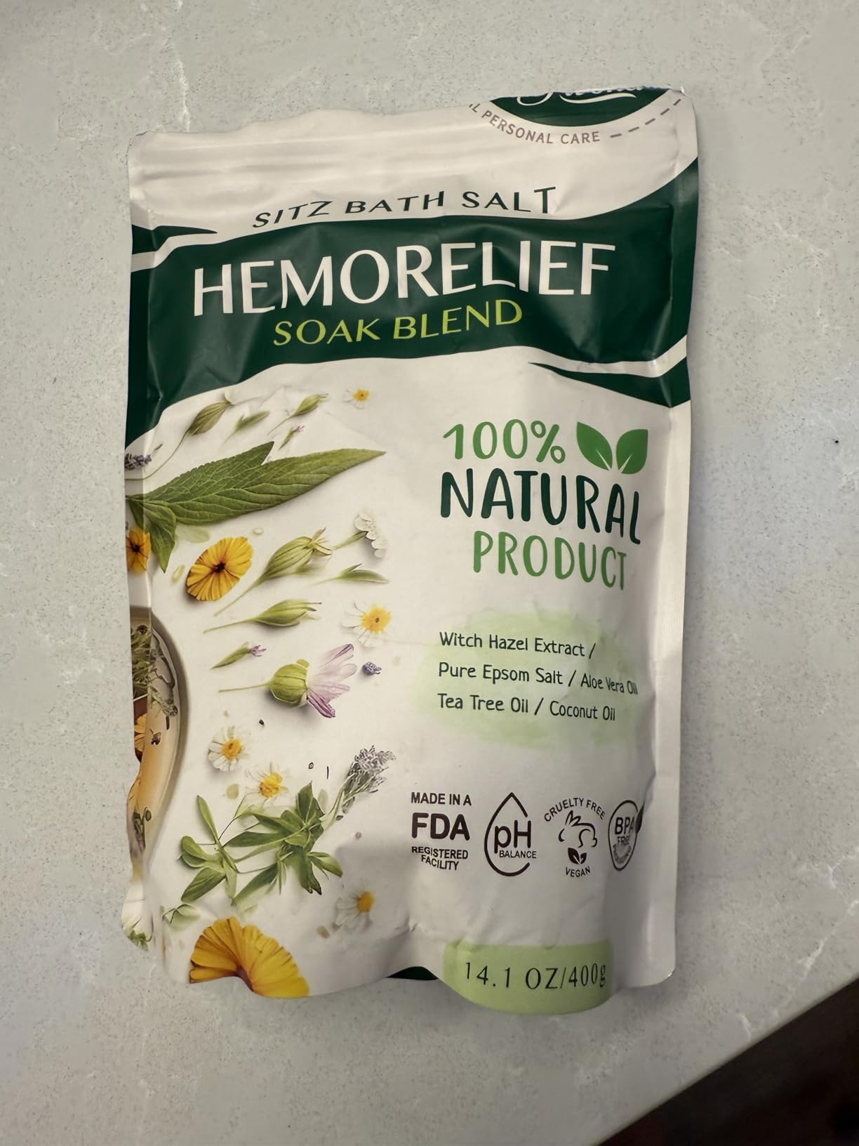 Fivona 2-in-1 Sitz Bath Soak Kit Over The Toilet Seat with Epsom Salt Blend with Essential Oils for Hemorrhoids and Postpartum Care Ideal for Perineal Soaking and Fast Irritation Relief customer photo 2