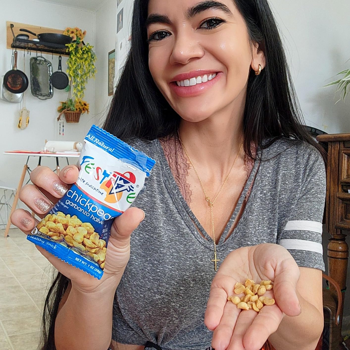 Festive Chickpea Hearts - Crunchy Garbanzo Beans - Husk-Free Roasted Chickpea Snacks - Vegan Snacks with 5g Protein Per Serving - Plant Based, Halal, Gluten Free, Dairy Free - 1oz 12pc Variety Pack customer photo 2