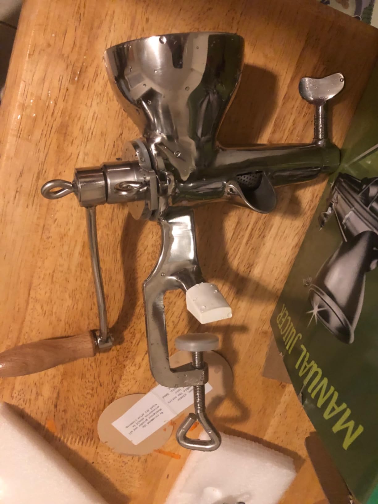 HAWOK Manual Wheatgrass Juicer, Stainless Steel Hand Crank Wheatgrass Juicer, Hand Fruit & Vegetables Squeezer customer photo 2
