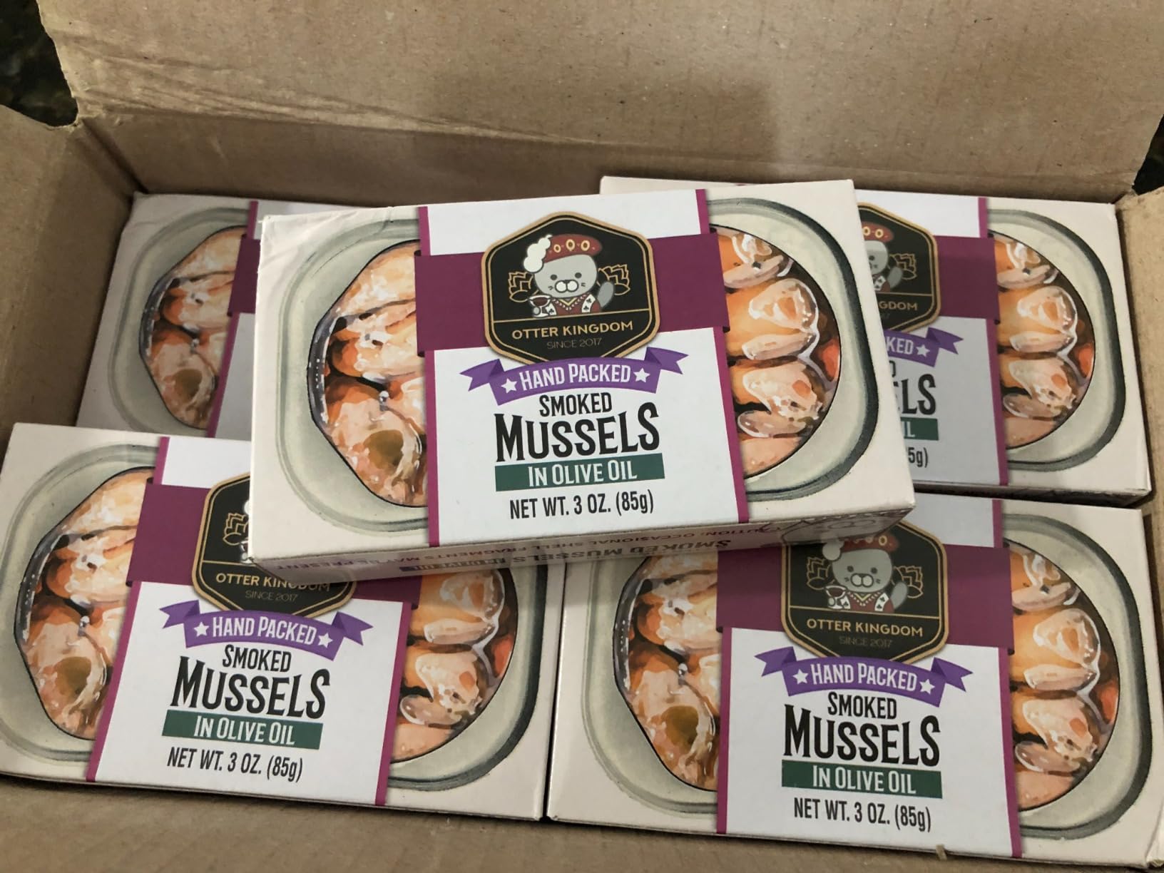 Otter Kingdom Smoked Mussels in Olive Oil, 3-Ounce Cans (Pack of 12) customer photo 1