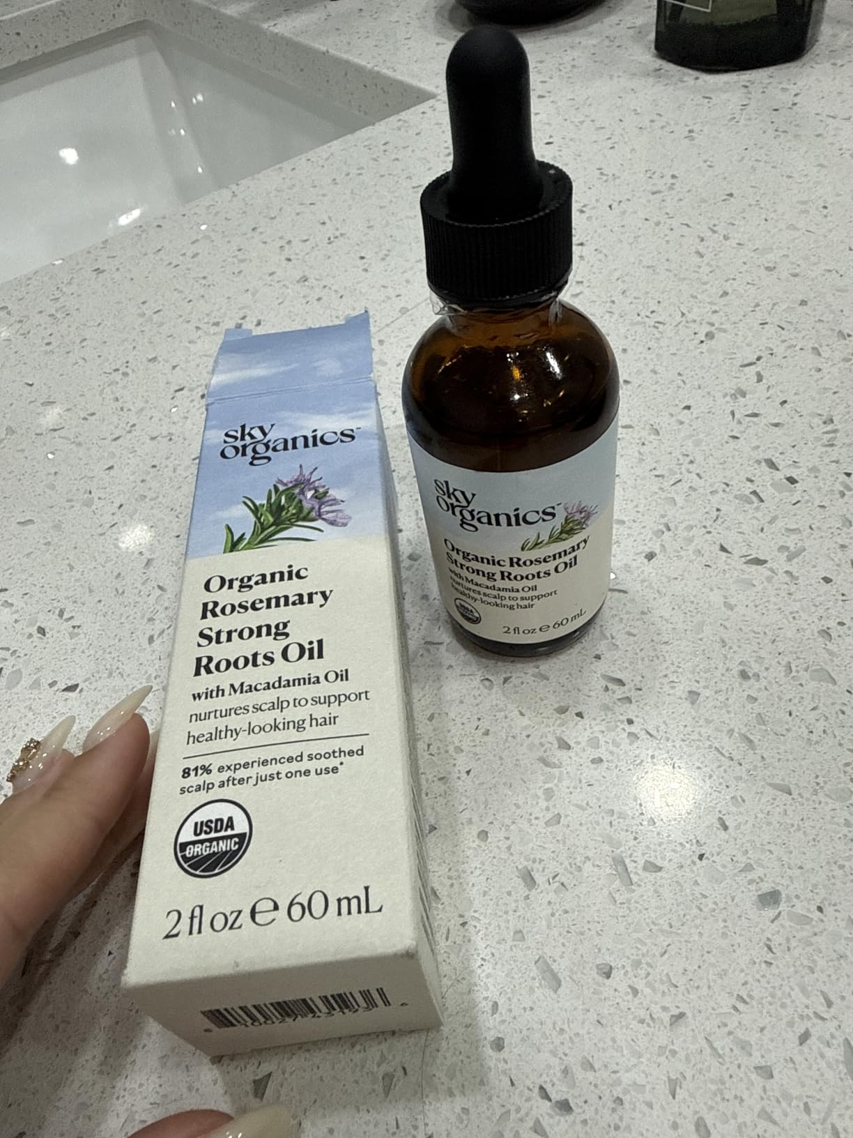Sky Organics - Organic Rosemary Oil with Strong Roots - Hair Growth Serum with Macadamia, Jojoba & Essential Oils for Scalp - Natural Beauty and Hair Care - 2 fl oz customer photo 1