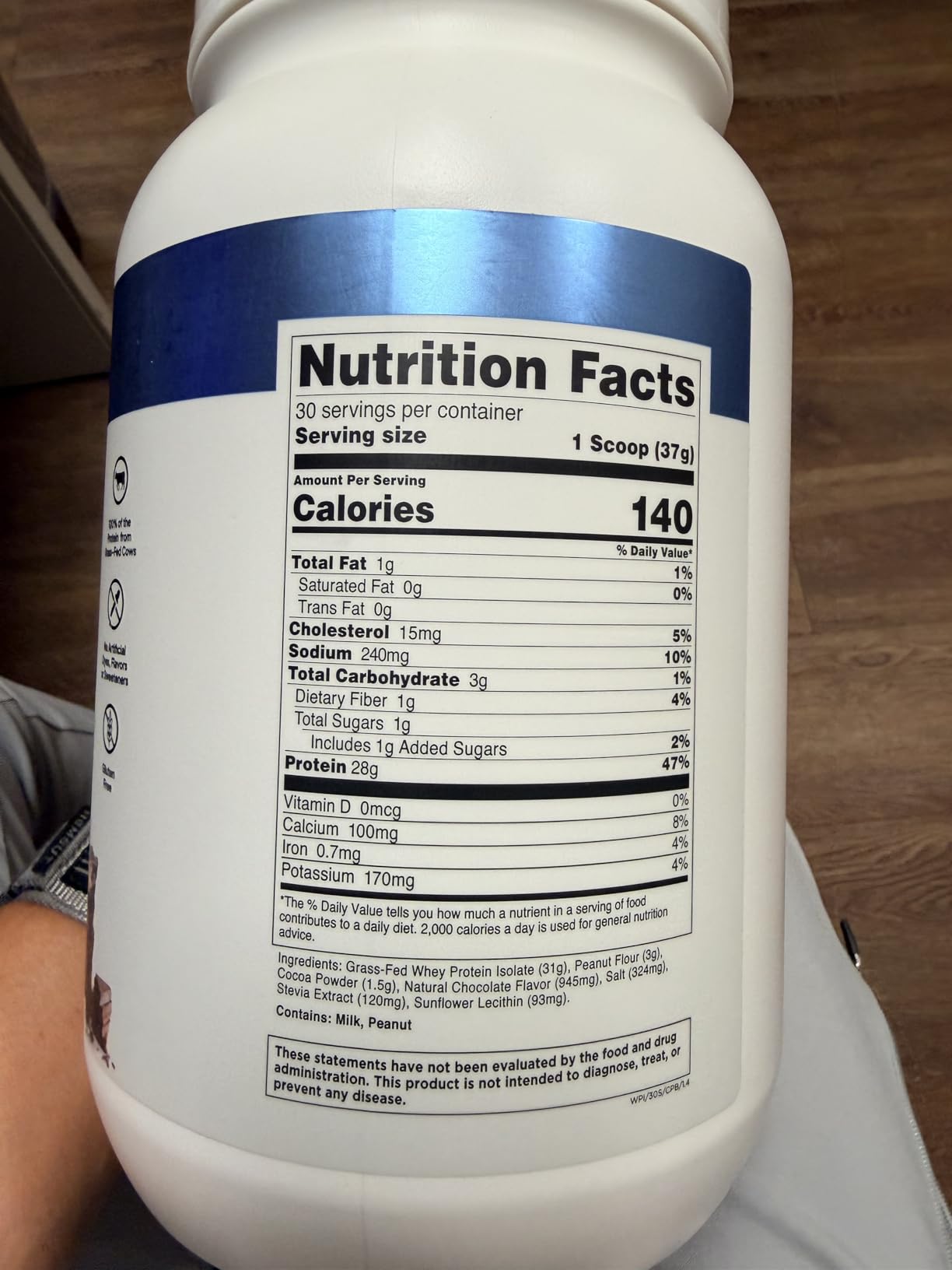 Transparent Labs Grass-Fed Whey Protein Isolate, Chocolate Peanut Butter, 28g Protein, 30 Servings customer photo 1