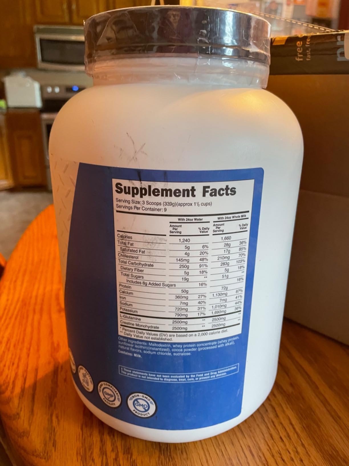 Nutricost Mass Gainer Double Chocolate Flavor, 7 LBS, 50 Grams of Protein Per Serving - Non-GMO & Gluten Free customer photo 2