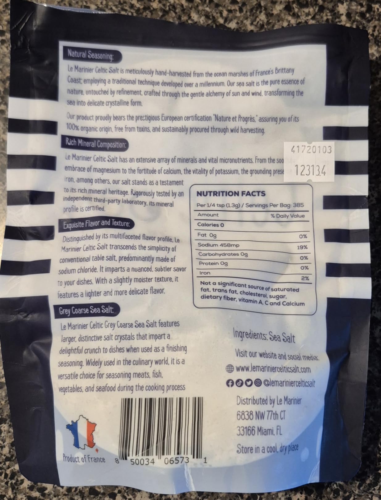 Celtic Salt Organic Grey Coarse, 1.1lb - 18oz. Mineral Rich 100% Natural and Unrefined French Sea Salt Organic. Hand Harvested Mineral Sea Salt, Sel Gris (1.1lb Grey Coarse) customer photo 2