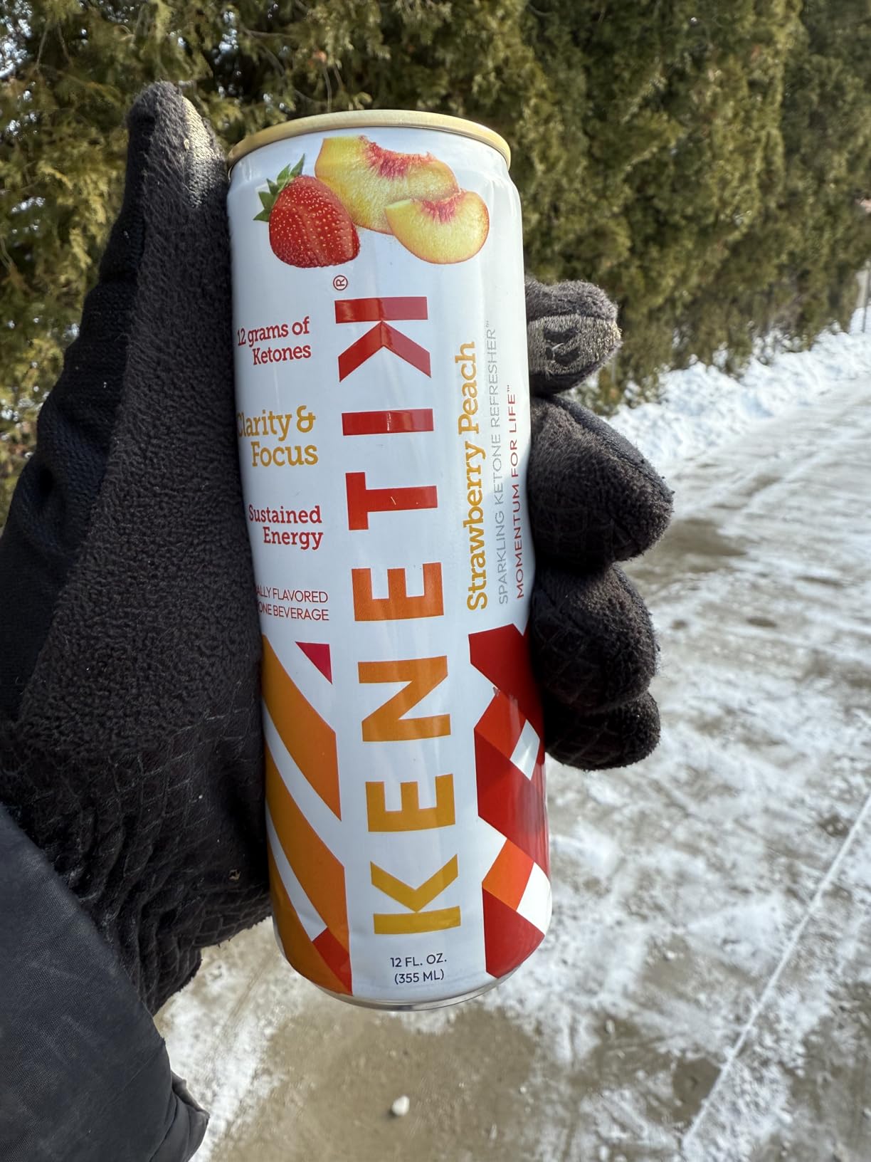 Kenetik Ketone Focus Drink - Plant-Based D-BHB Bioidentical Ketones for Caffeine-Free Focus & Steady Mental Clarity - Zero Sugar, Nootropic Brain Fuel - 12oz Cans (12-Pack), Variety customer photo 1