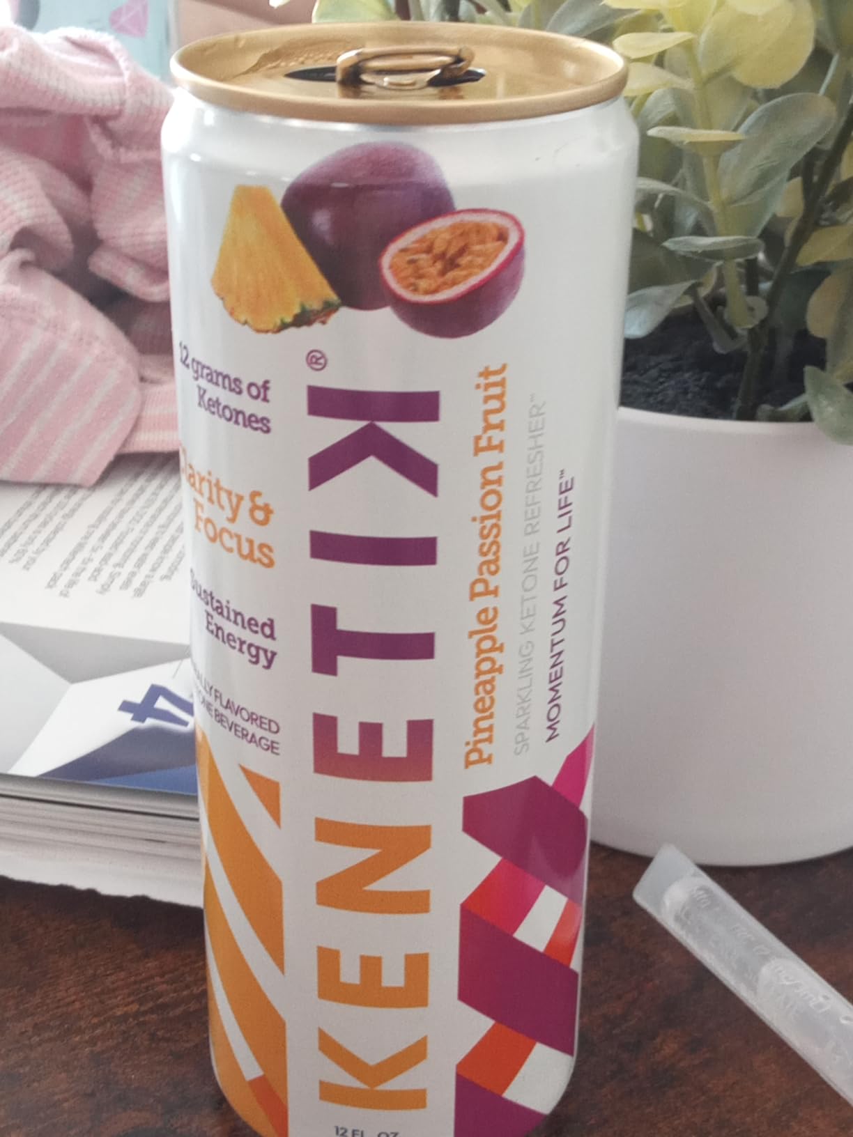 Kenetik Ketone Focus Drink - Plant-Based D-BHB Bioidentical Ketones for Caffeine-Free Focus & Steady Mental Clarity - Zero Sugar, Nootropic Brain Fuel - 12oz Cans (12-Pack), Variety customer photo 2