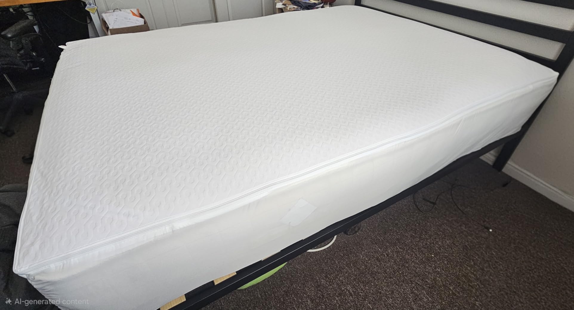 AllerEase Platinum Zip-Off Top Waterproof Mattress Protector Queen Size 360 Degree Zipper Allergen Barrier Temperature Balancing Luxurious Plush Top Separately Machine Washable Mattress Cover (White) customer photo 1