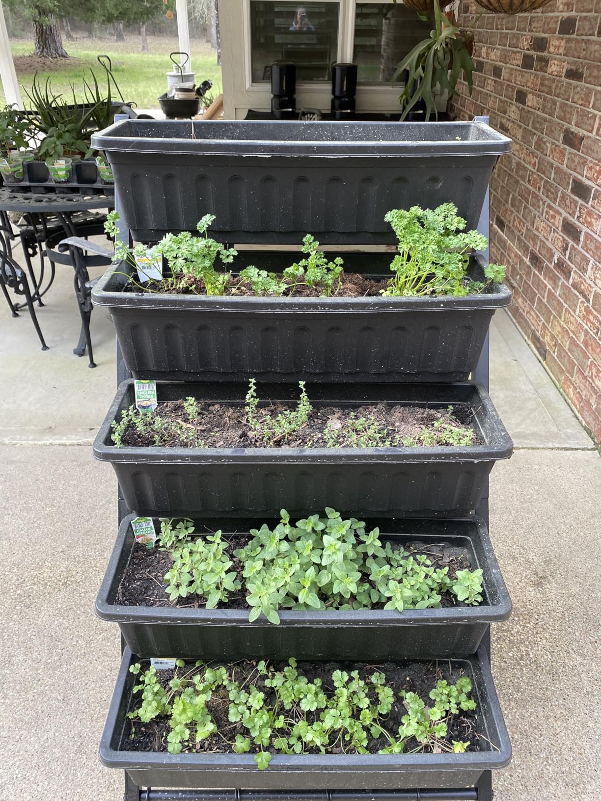 Homdox 5-Tier Vertical Garden Bed with Lockable Caster Wheels and Storage Rack - 4FT Vertical Raised Bed with 5 Garden Planter Boxes- Perfect to Grow Vegetables Herbs Flowers Indoor(Black) customer photo 2