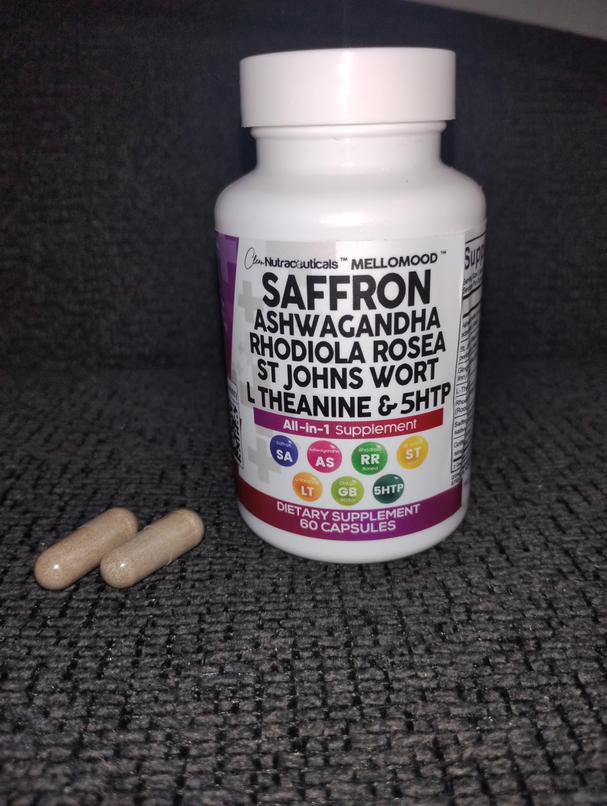 Clean Nutraceuticals Saffron Supplements Extract 100mg + Ashwagandha L-Theanine 200mg - Mood Support Ginkgo Biloba, St. John's Wort, Rhodiola Rosea & 5-HTP Capsules Pills Men Women customer photo 1