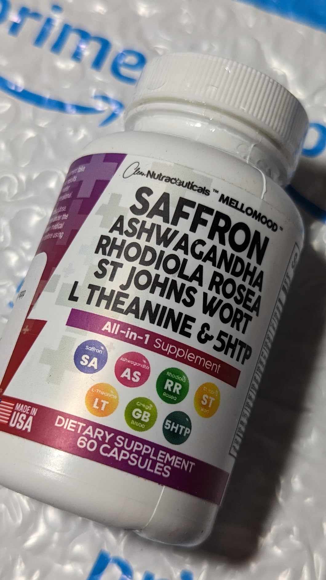 Clean Nutraceuticals Saffron Supplements Extract 100mg + Ashwagandha L-Theanine 200mg - Mood Support Ginkgo Biloba, St. John's Wort, Rhodiola Rosea & 5-HTP Capsules Pills Men Women customer photo 2