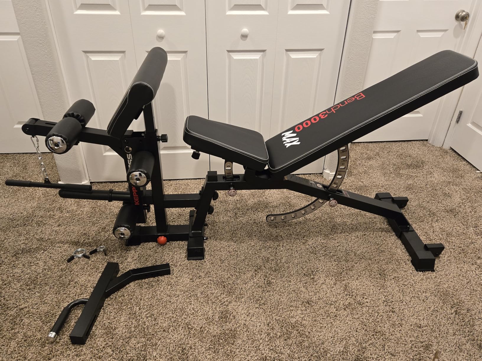 Keppi Fitness Weight Bench, 1200LBS Workout Bench with Leg Extension/Curl and Preacher Curl Attachment, Flat Incline Decline Weight Bench for Home Gym - Bench3000 Max customer photo 1
