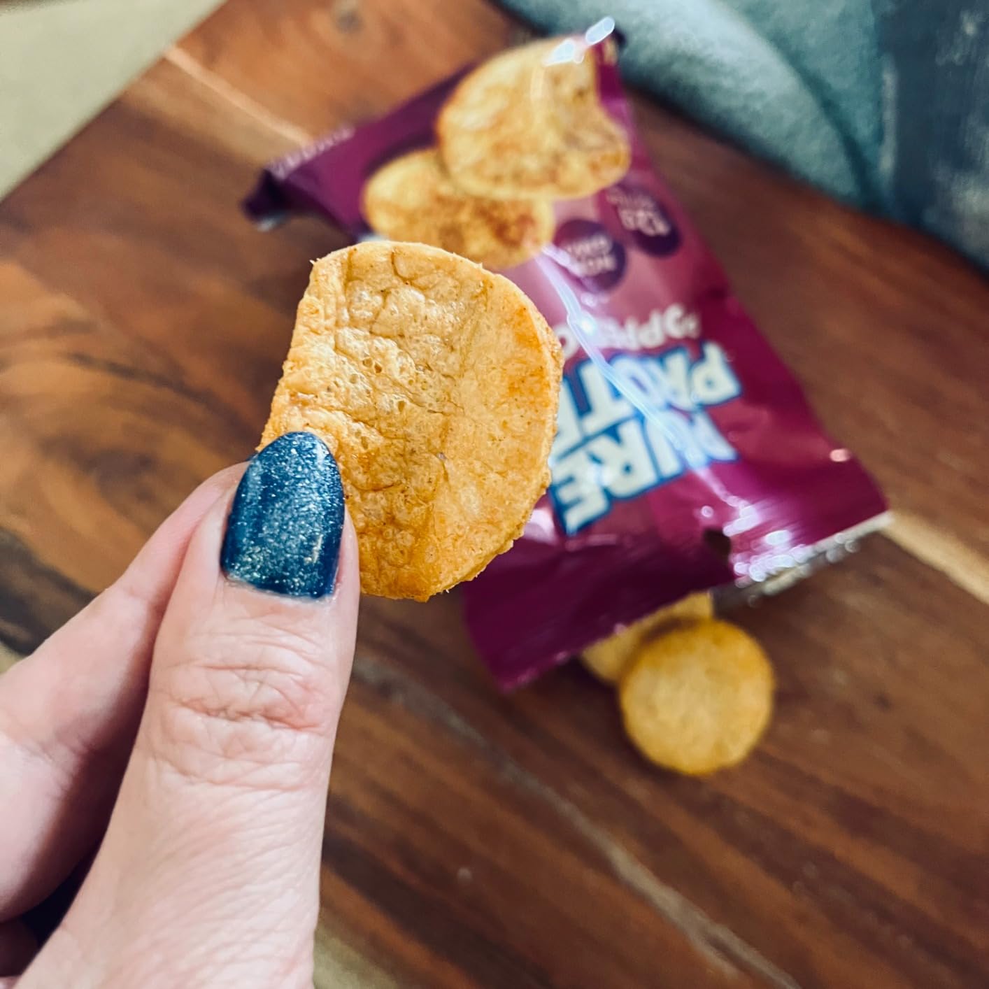 Pure Protein Popped Crisps - Variety Pack: Hickory Barbecue, Sour Cream & Onion, Sweet Chili - 12g Plant Based Protein, Gluten Free, Non GMO, Vegan, Air Popped & Puffed Crisps - Healthy Protein Snacks - 12 Pack customer photo 1