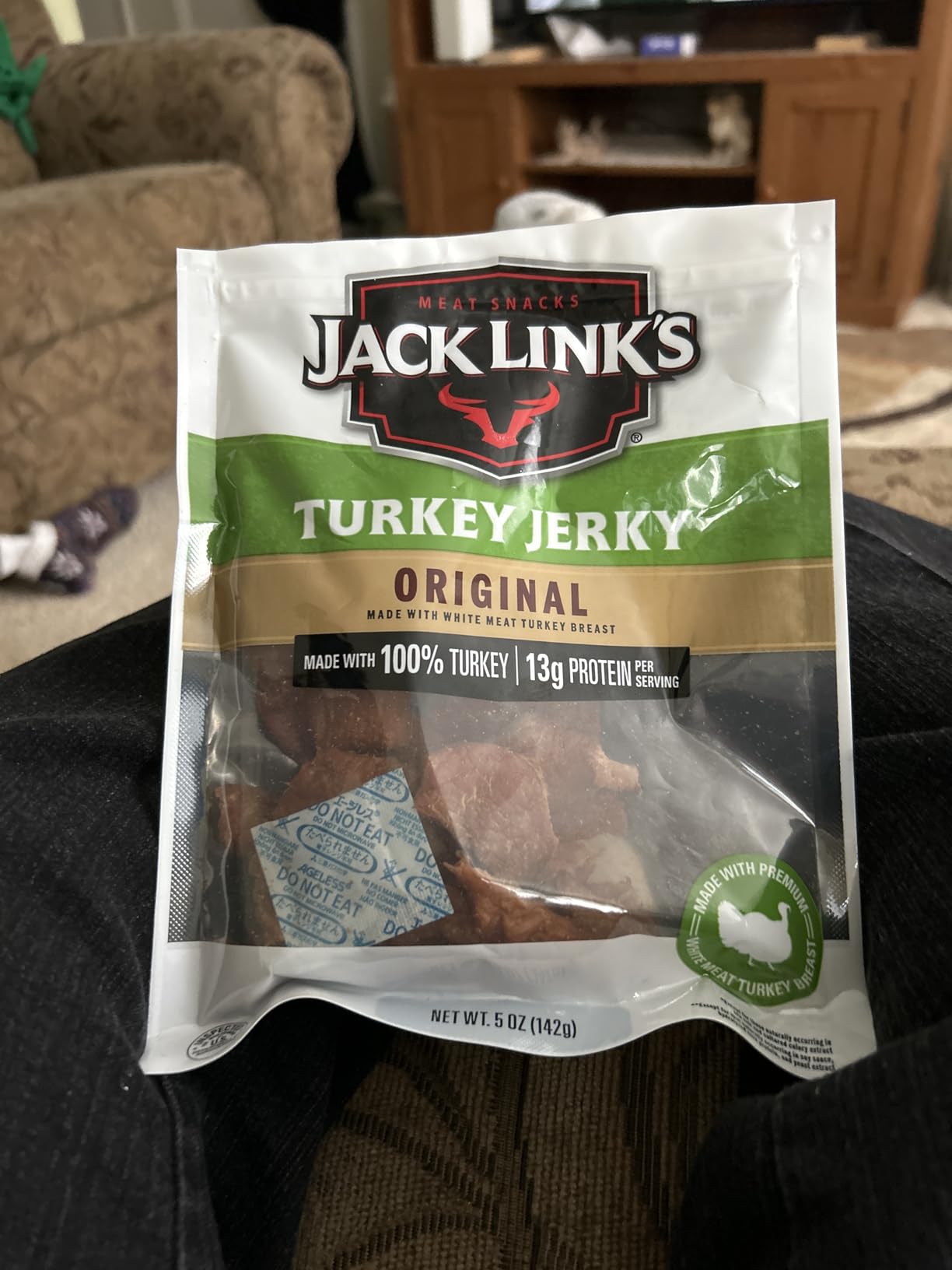 Jack Link's Original Turkey Jerky - 5 oz Bag - Ready to Eat Real Meat Protein Snacks - 13g Protein per Serving - Made with 100% Real Turkey customer photo 1