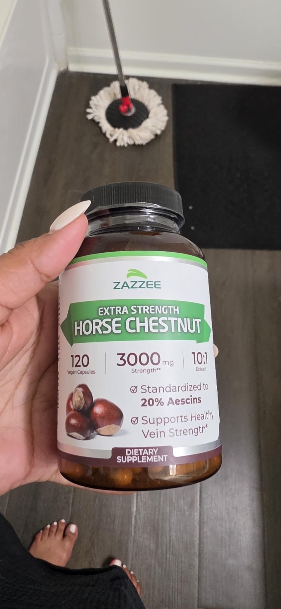 Zazzee Extra Strength Horse Chestnut 10:1 Extract, 20% Aescins, 120 Vegan Capsules, 4 Month Supply customer photo 1