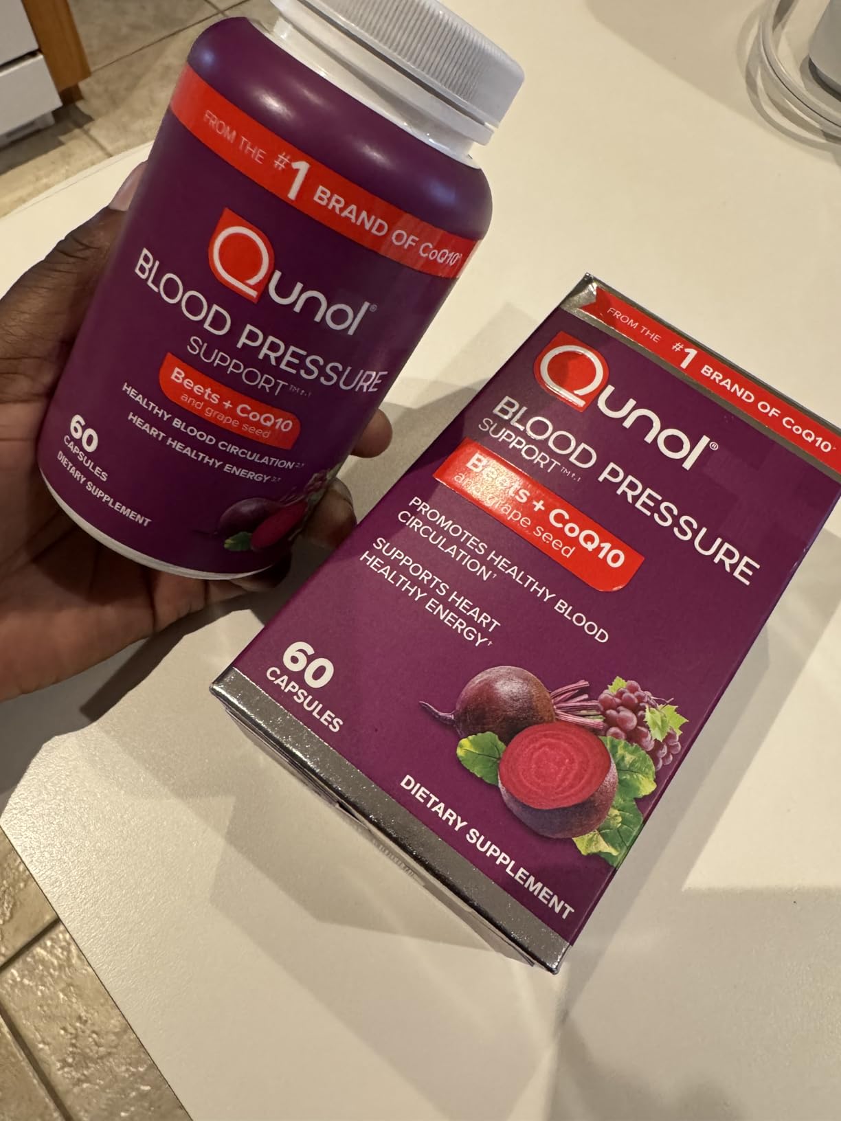 Qunol Blood Pressure Support, 3 in 1 Beets + CoQ10 + Grape Seed Extract, Beet Root Capsules that Supports Healthy Blood Circulation & Heart Healthy Energy, 60 Count (Pack of 1) customer photo 2