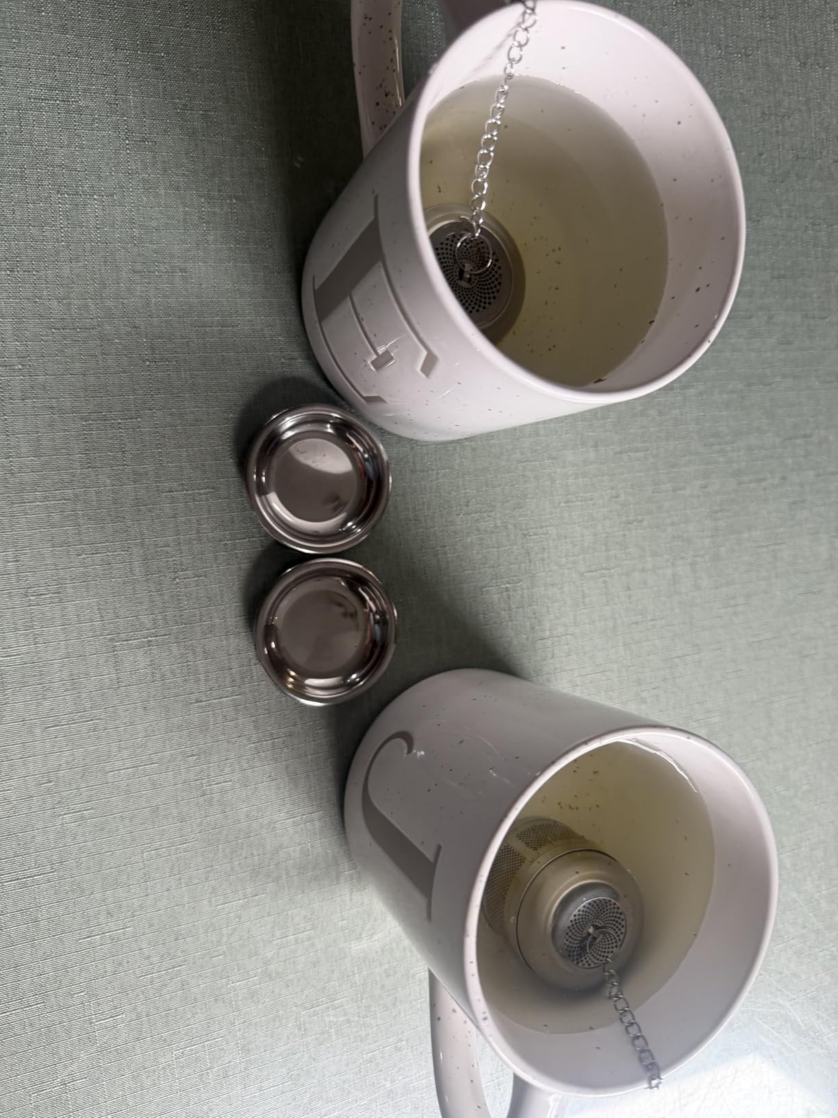Fri4Free 2PCS Tea Infuser Strainer - Stainless Steel Strainers for Loose Leaf Tea, Steeper, Fine Mesh Ball holder with Chain Hook and Lid, Reusable Filter Bags Diffusers customer photo 2