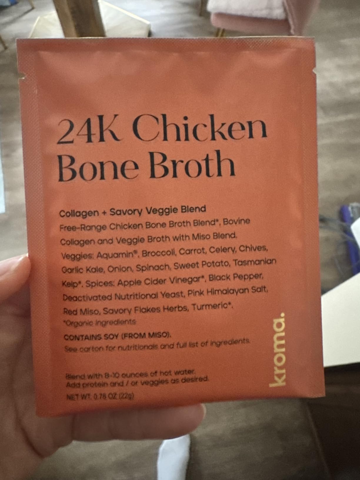 Kroma's 24K Chicken Bone Broth Powder - 10 Servings 1 Jar - Organic Protein-Rich Bone Stock - Instant Packaged Broths for Joint Health - 24K Chicken Protein Powder for Gut Health & Daily Wellness customer photo 2