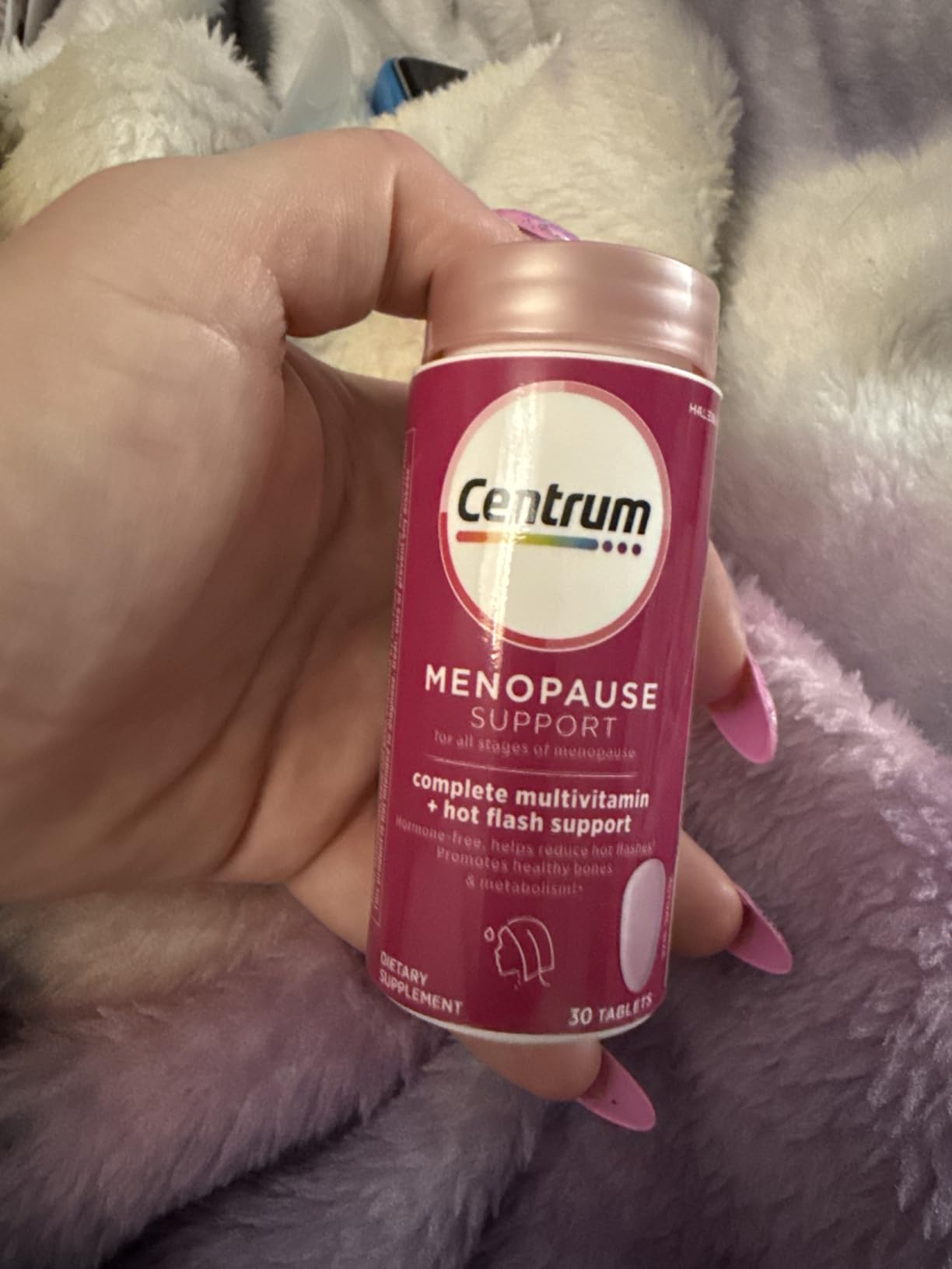 Centrum Complete Multivitamin Supplement + Hot Flash Support Menopause Support Tablets, with Clinically Studied geniVida, 30 Count customer photo 2