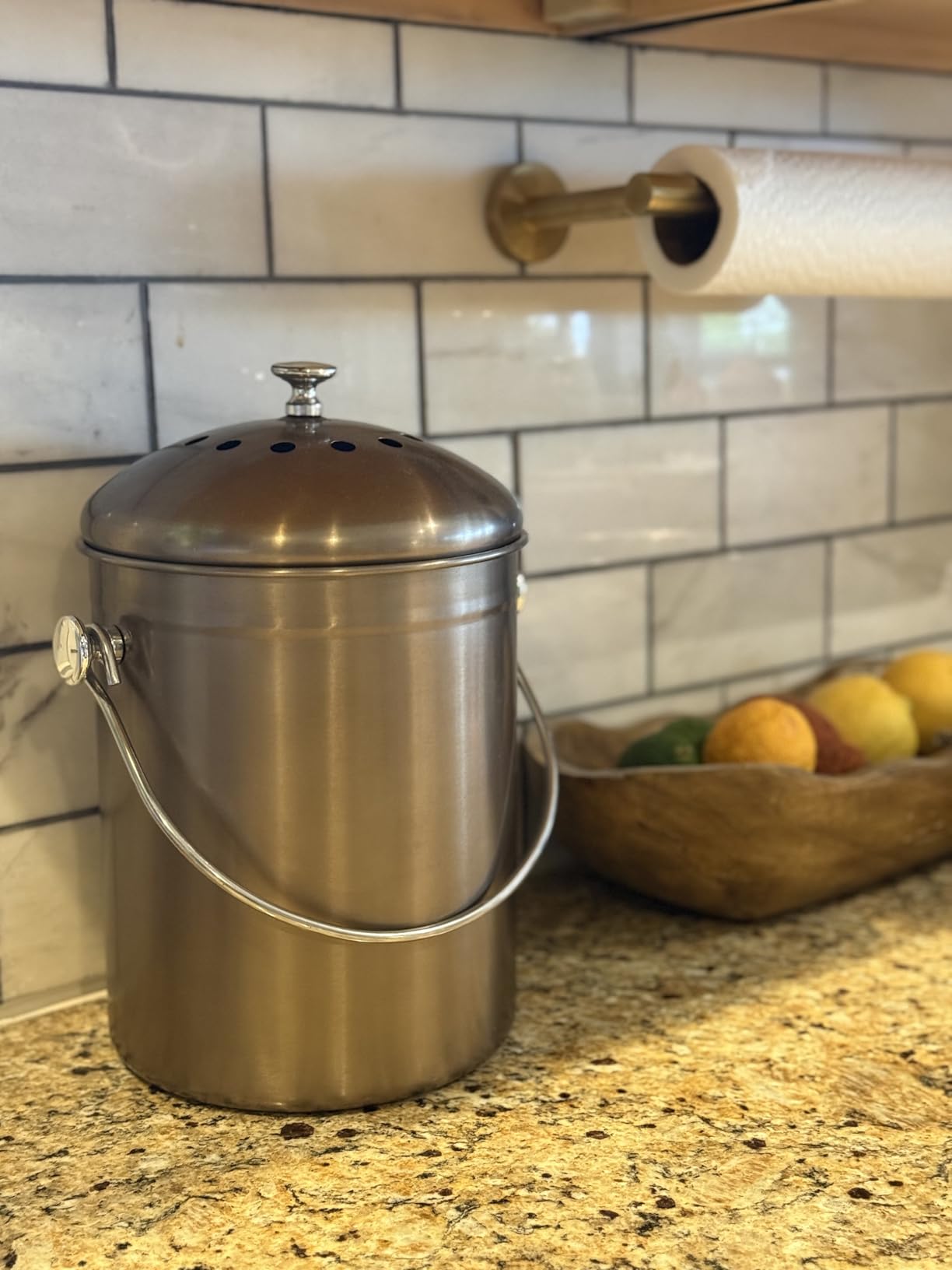 EPICA Countertop Compost Bin Kitchen | 1.3 Gallon | Odorless Composting Bin with Carbon Filters | Indoor Compost Bin with Lid | Stainless Steel Kitchen Composter for Food Scraps & Waste Recycling customer photo 2